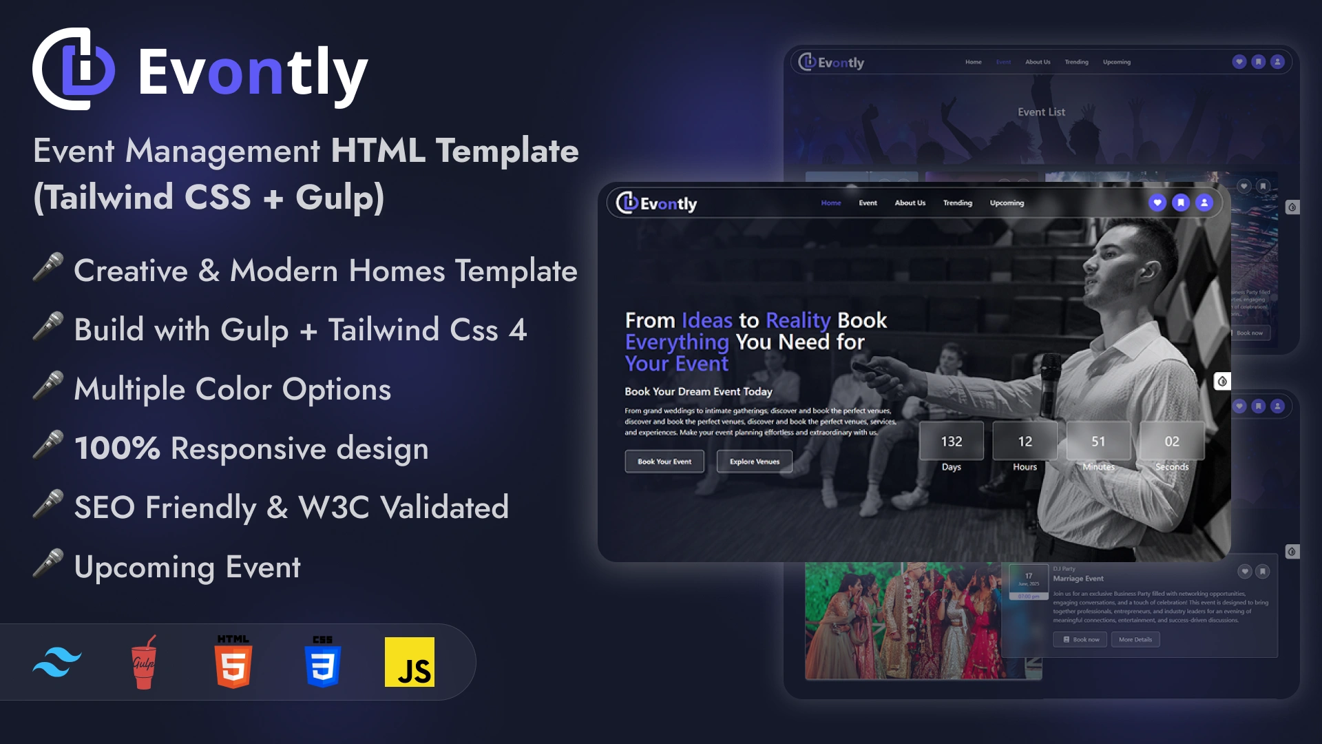 Evontly - Event Management and Booking HTML Template