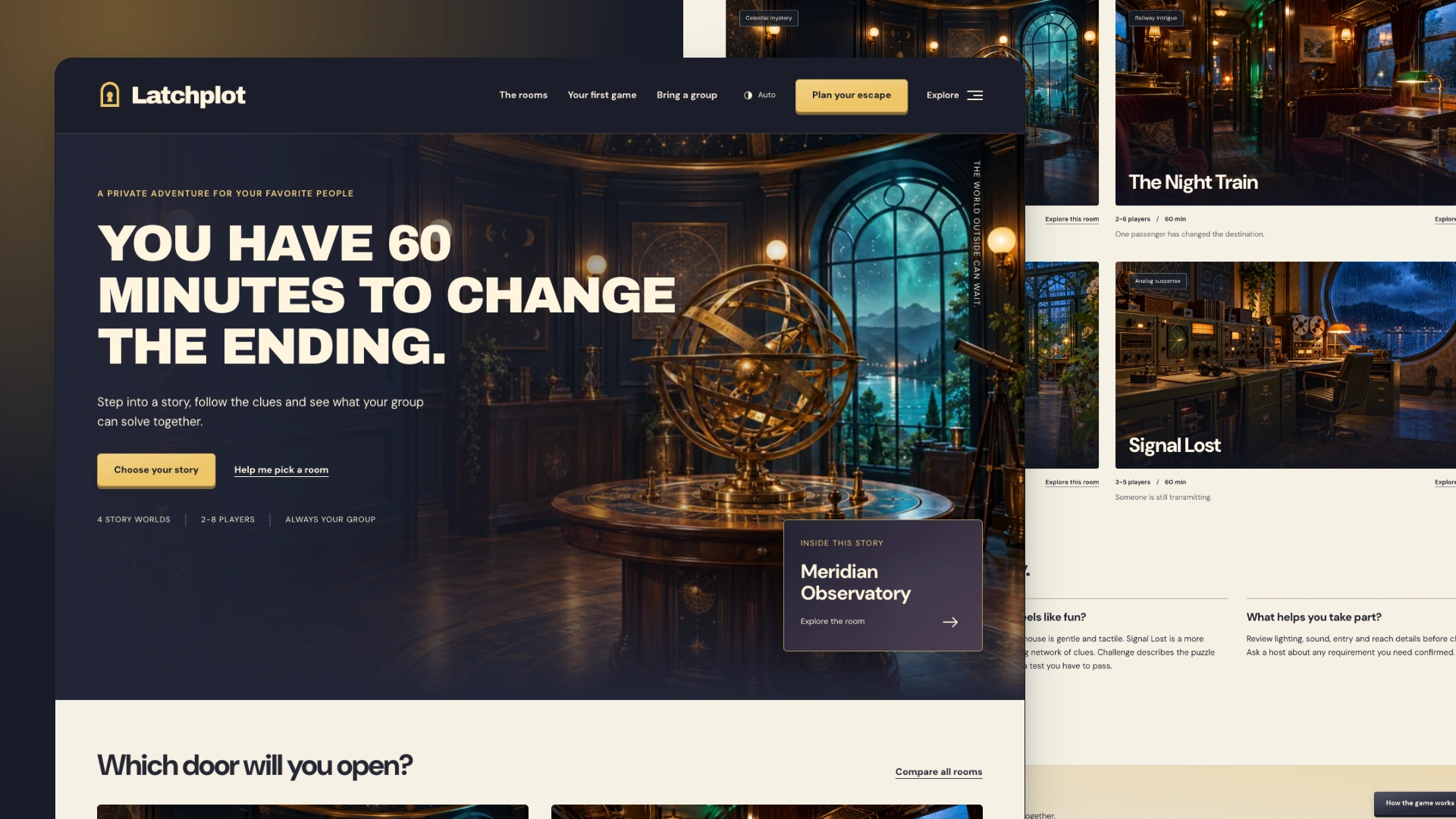 Latchplot - Escape Room Venue HTML Website Template