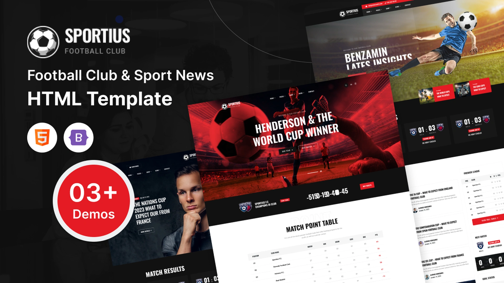 Sportius - Football Club & Sports News HTML Template - Wrapmarket