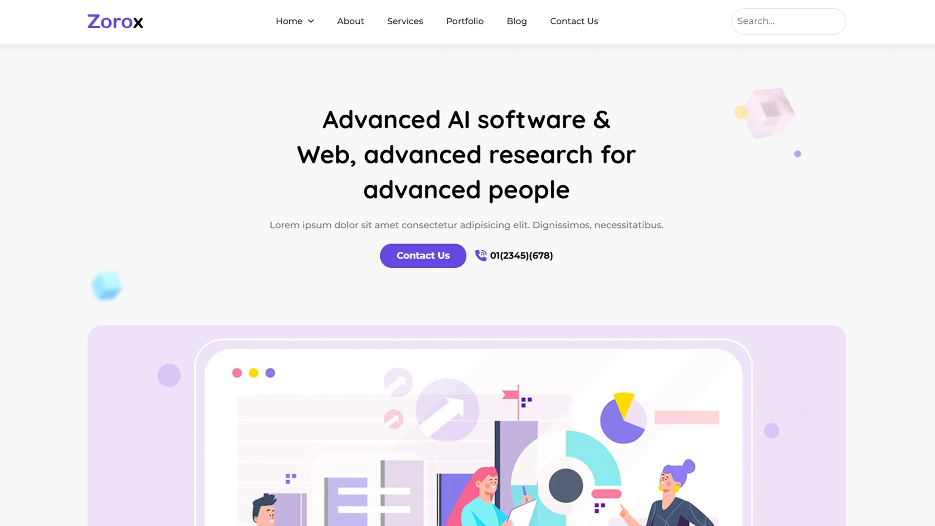 Zorox - AI Web, App Digital Agency Bootstrap + Tailwind + React, NextJS Template
