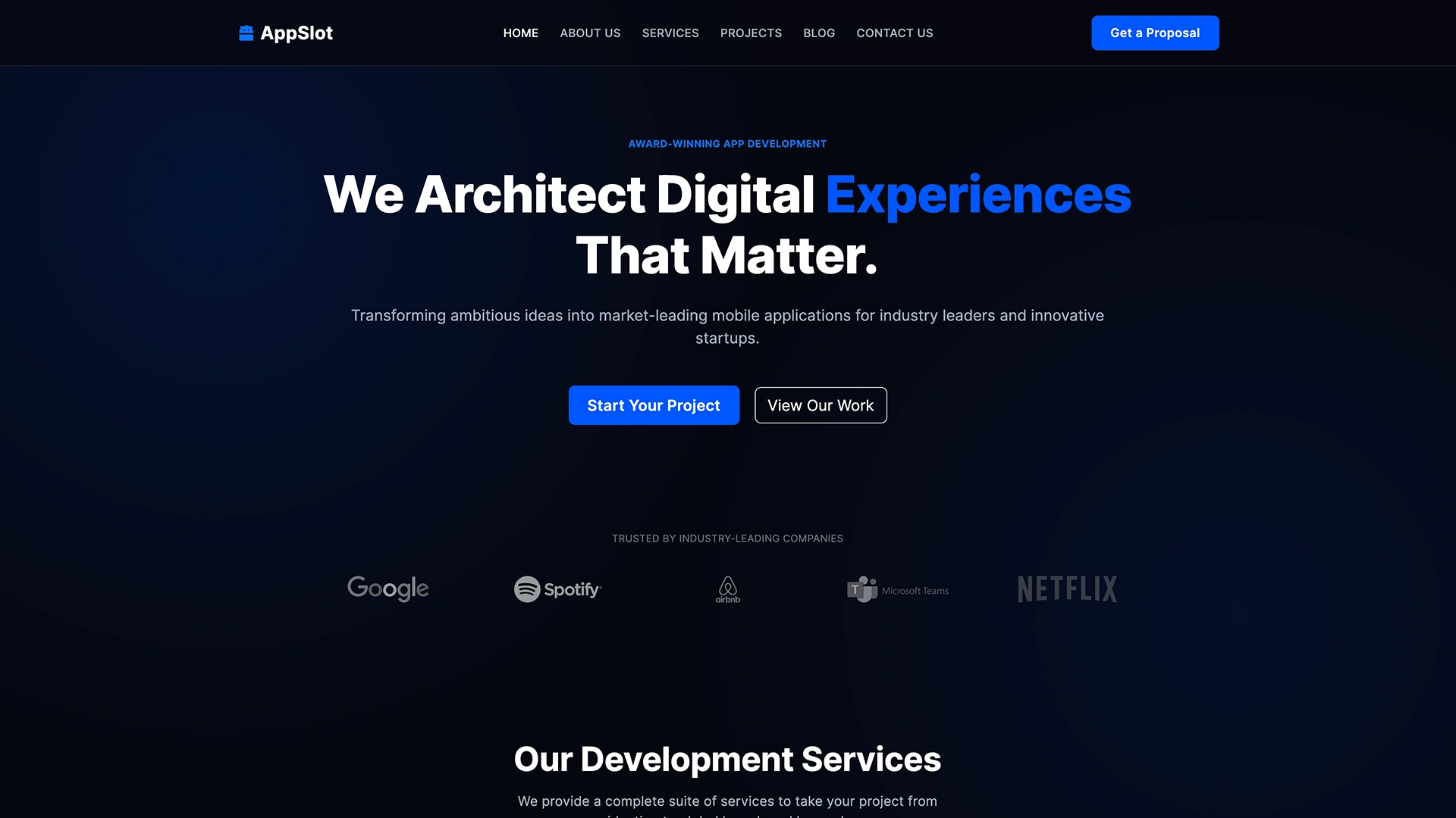 AppSlot - Mobile App Development Agency Website HTML Template
