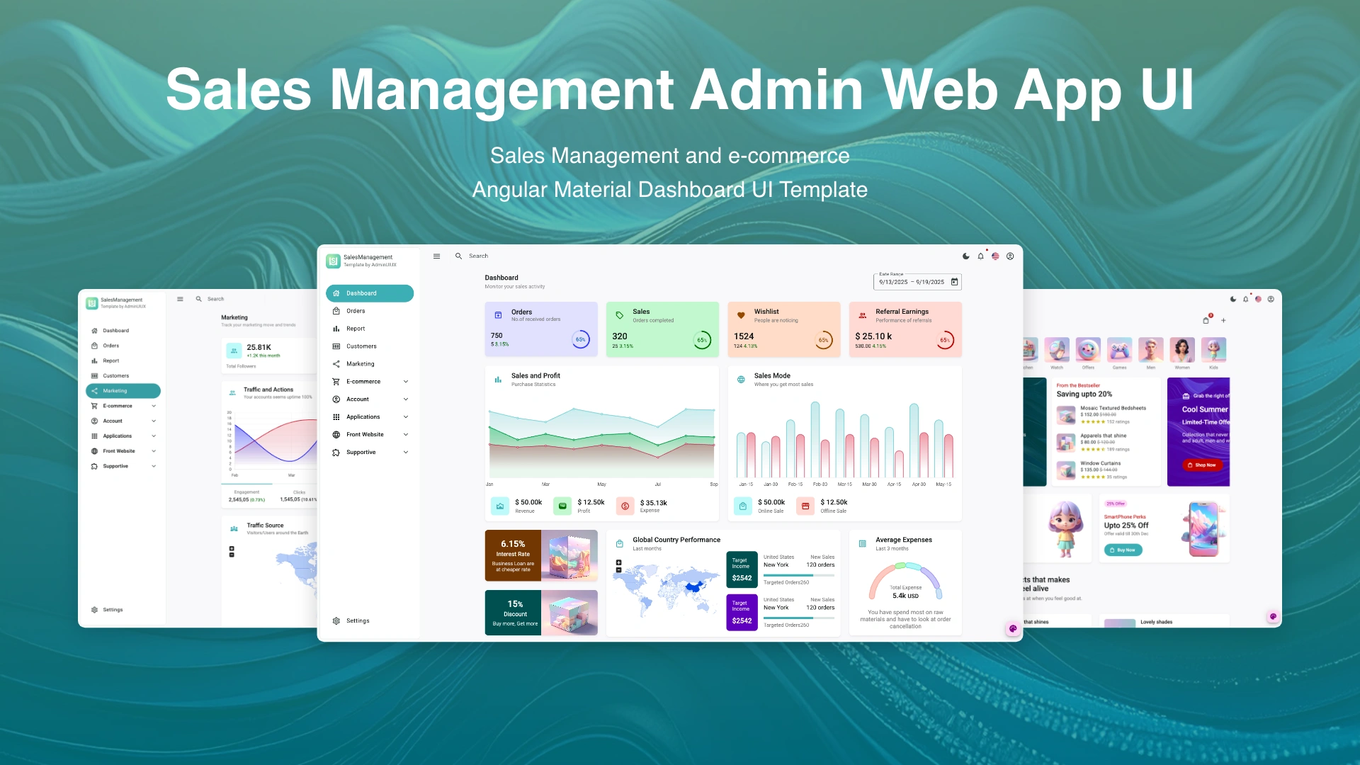 SalesUIUX - Sales Management Angular Material Design Dashboard Template UI Kit