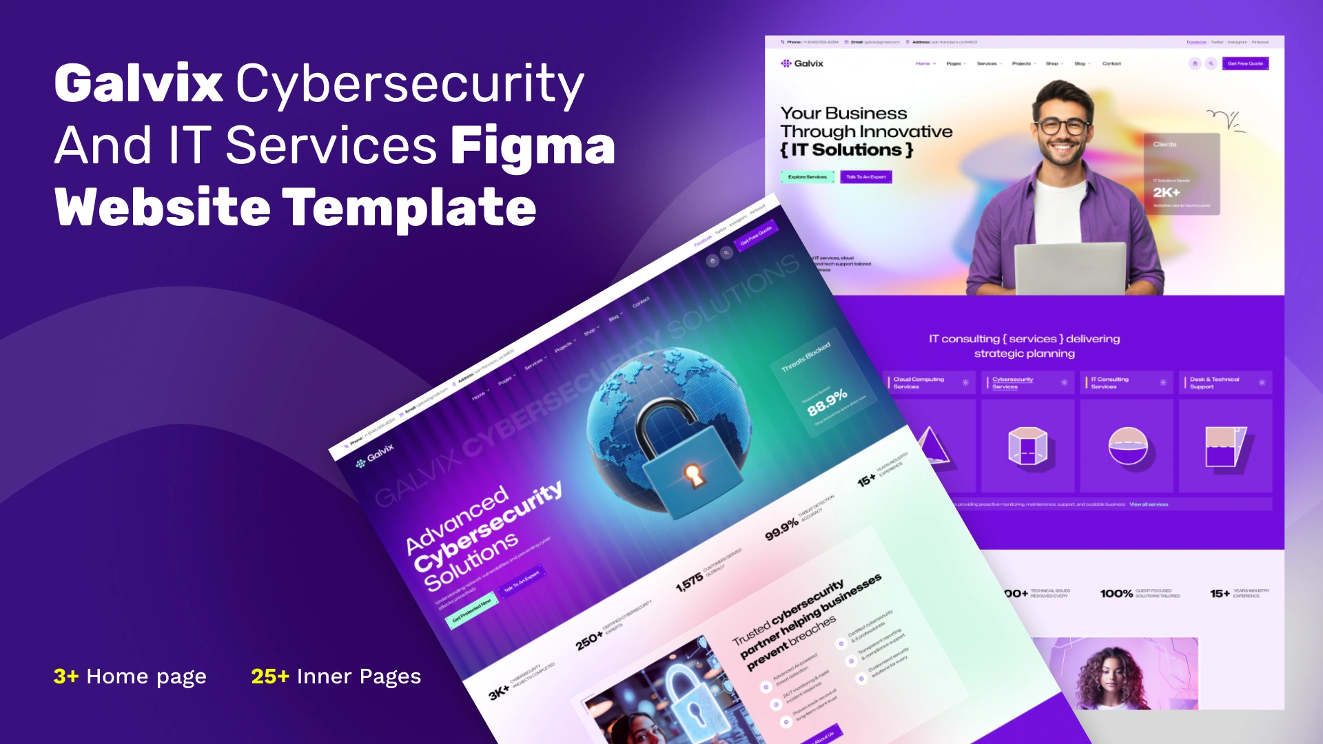 Galvix - Cybersecurity and IT Services Figma Website Template
