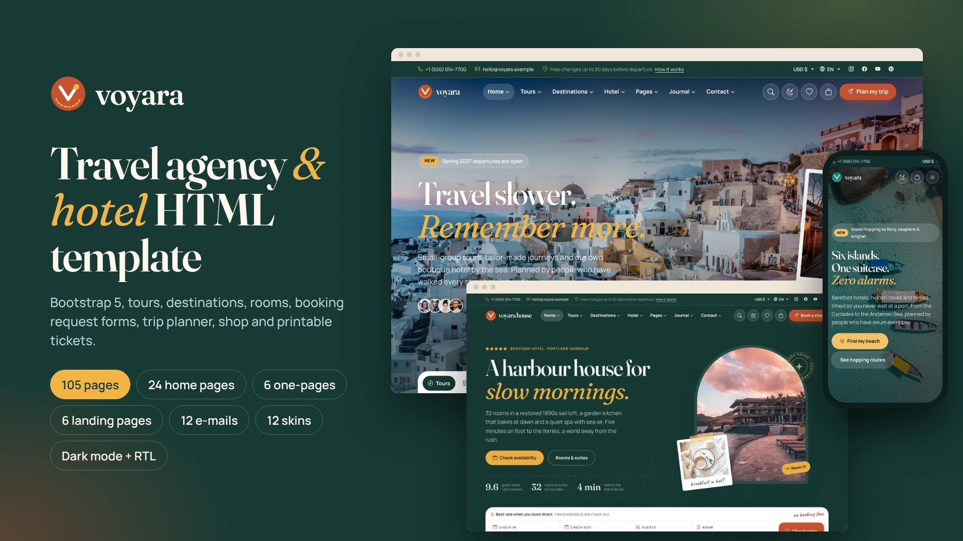 Voyara - Travel Agency & Boutique Hotel HTML Template
