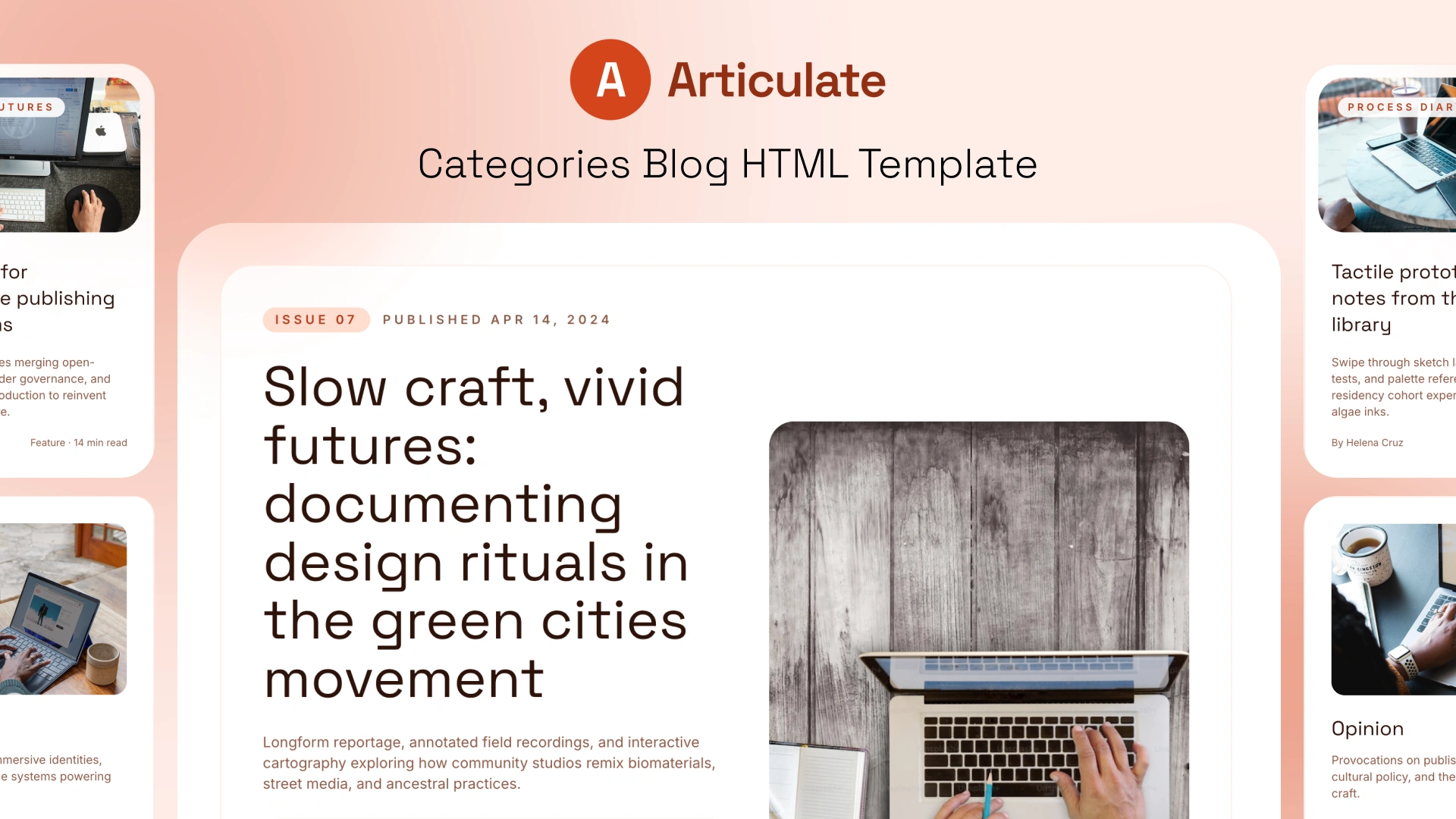 Articulate - Responsive Blog HTML Tailwind CSS Template