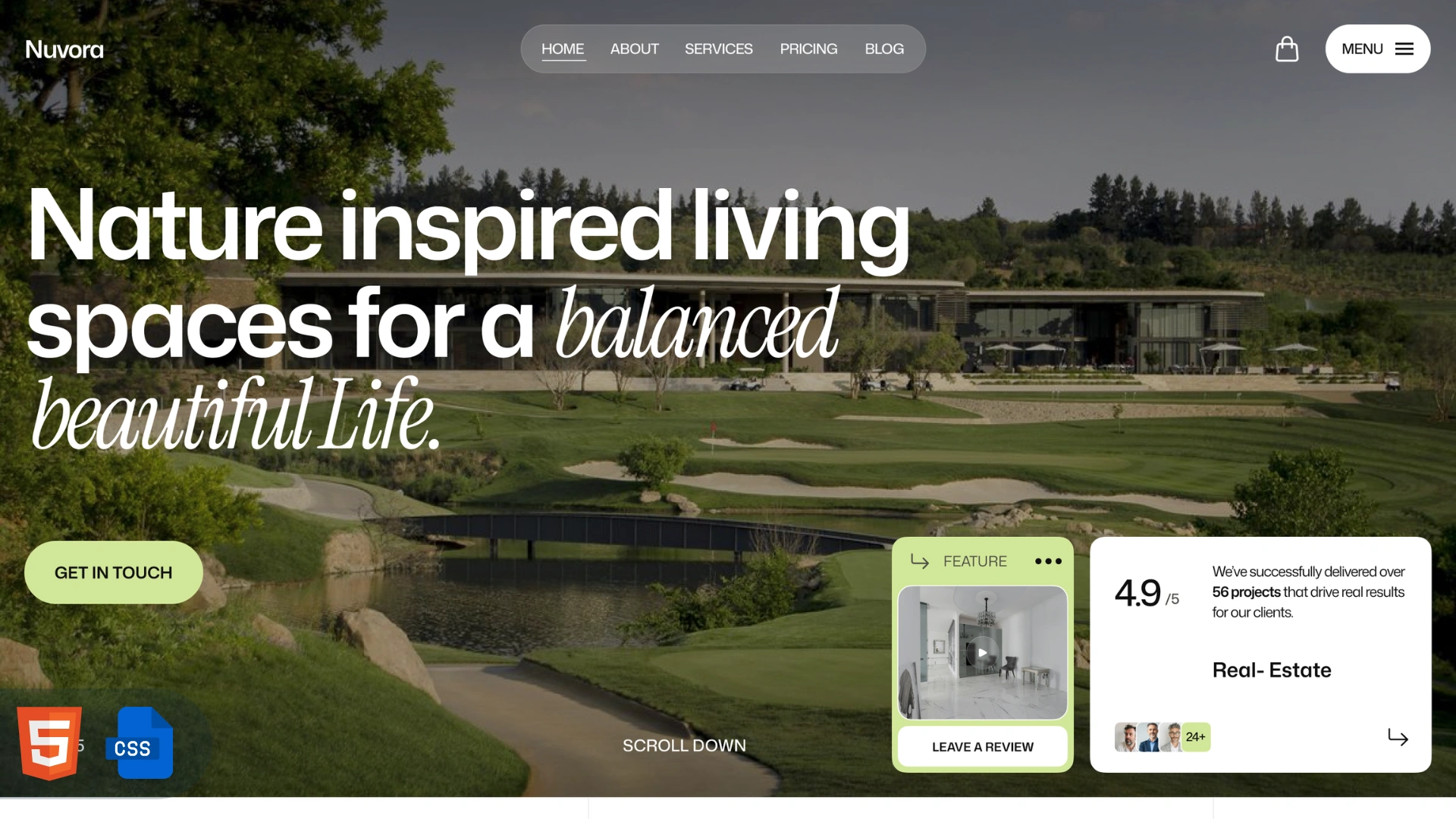 Nuvora - Sustainable Architecture & Real Estate HTML Template
