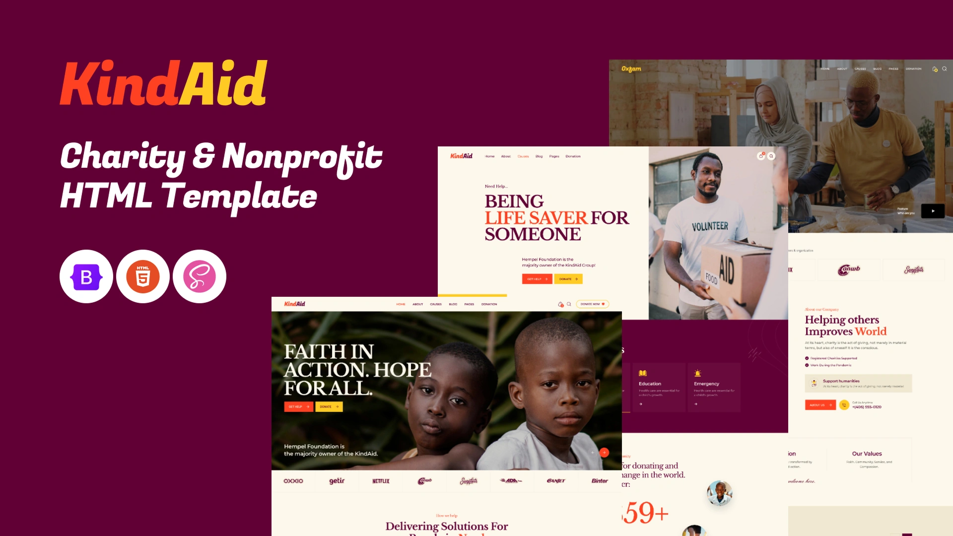 KindAid - Charity & Nonprofit HTML Template