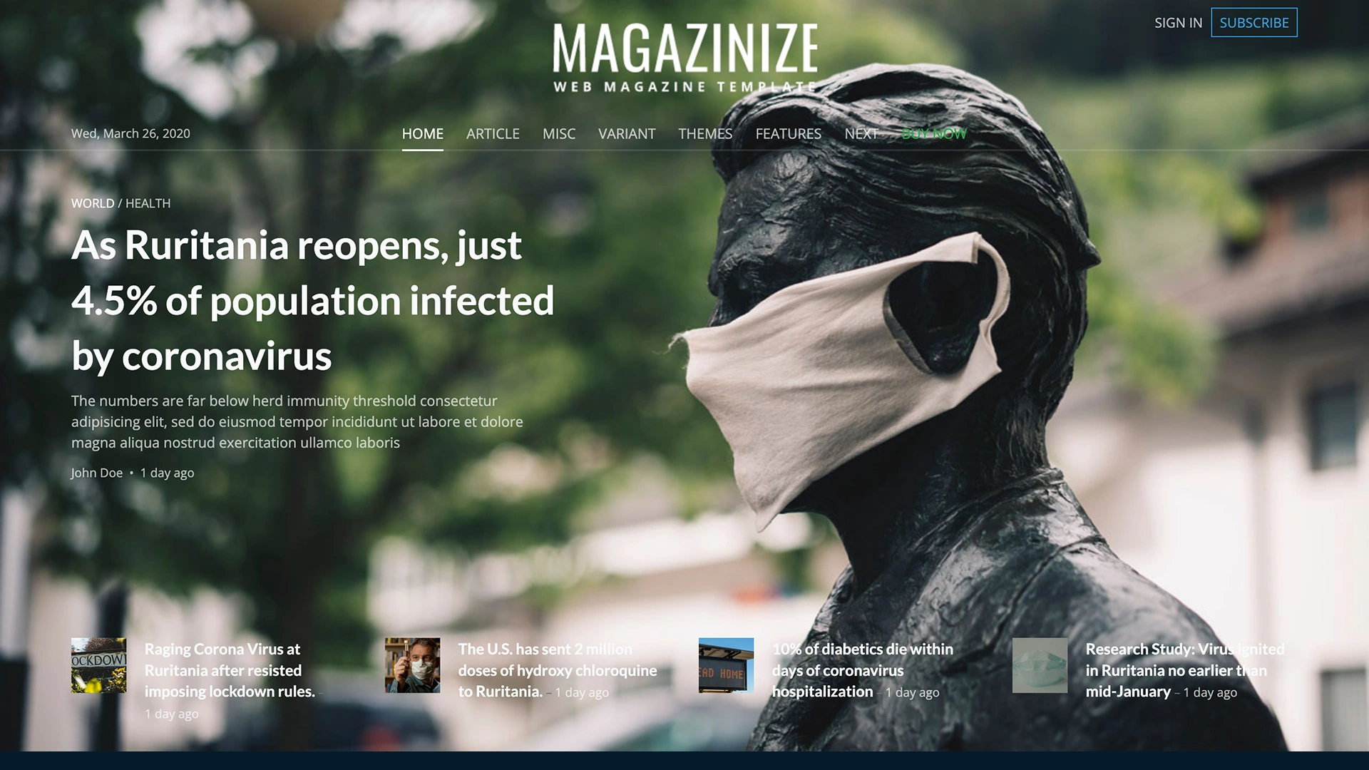 Magazinize - News and Magazine Template