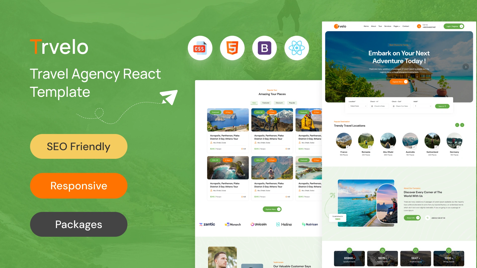 Trvelo - Tour & Travel Agency Booking React Template