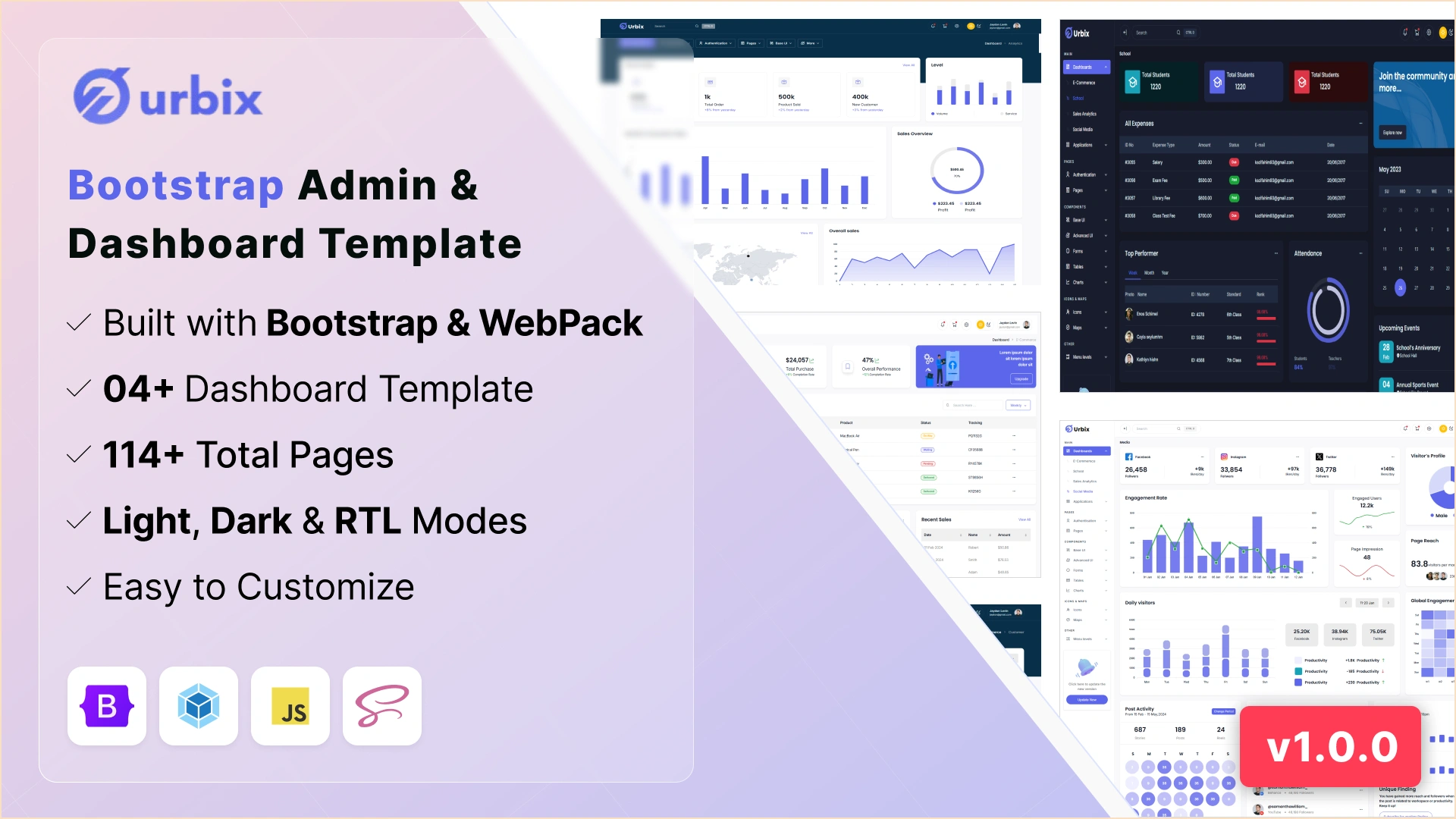 Urbix - Bootstrap Admin & Dashboard Template