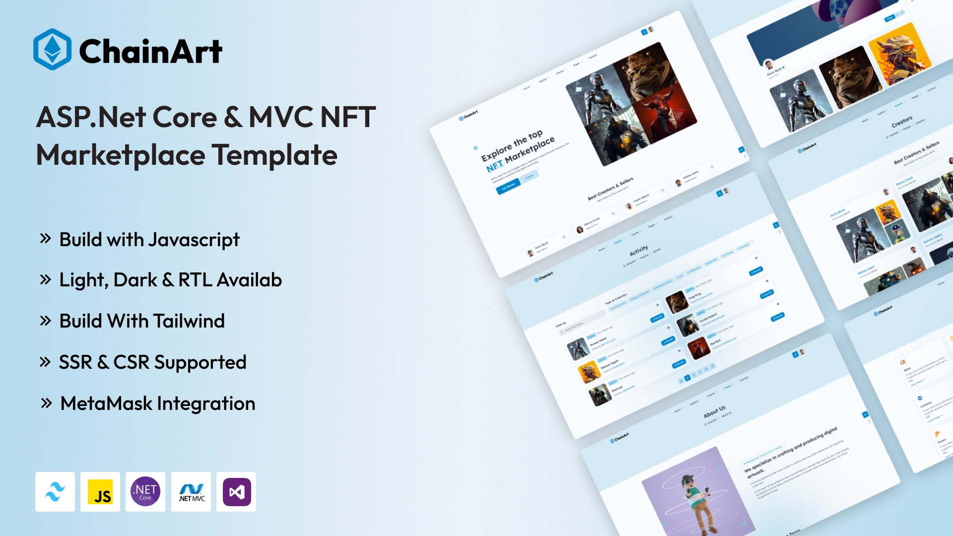 ChainArt - ASP.NET & MVC 5 NFT Marketplace Template