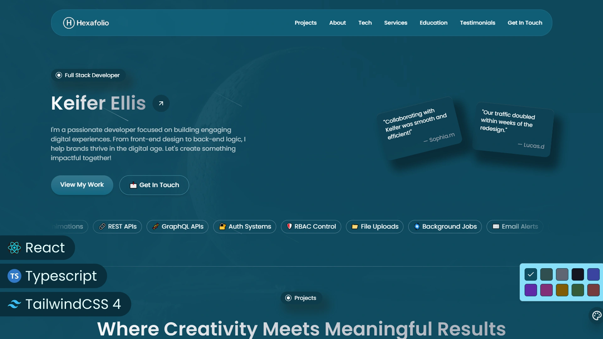 Hexafolio - Personal Portfolio React Template - Wrapmarket
