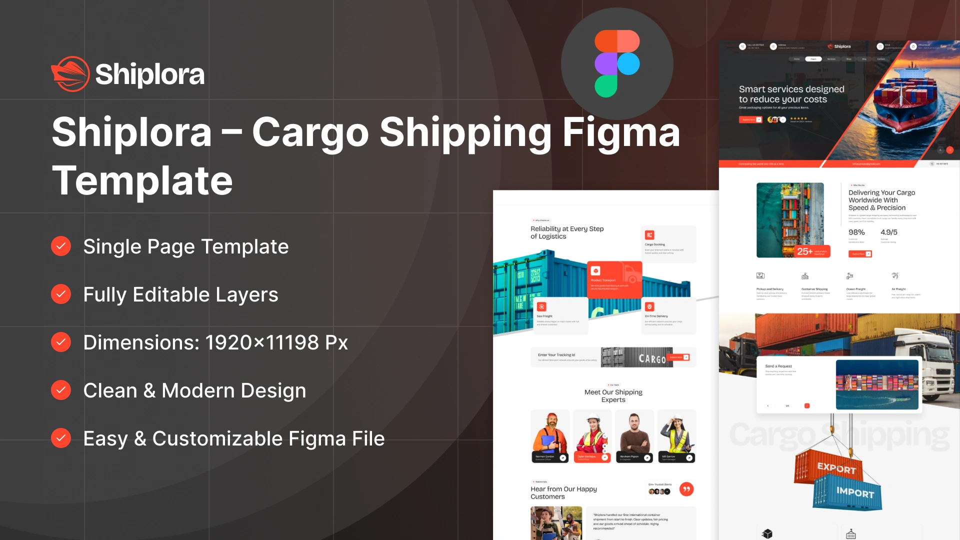 Shiplora - Cargo Shipping & Freight Figma Template