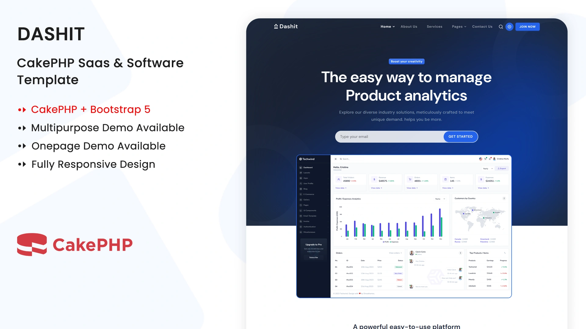 Dashit - CakePHP Multipurpose SaaS & Software Template