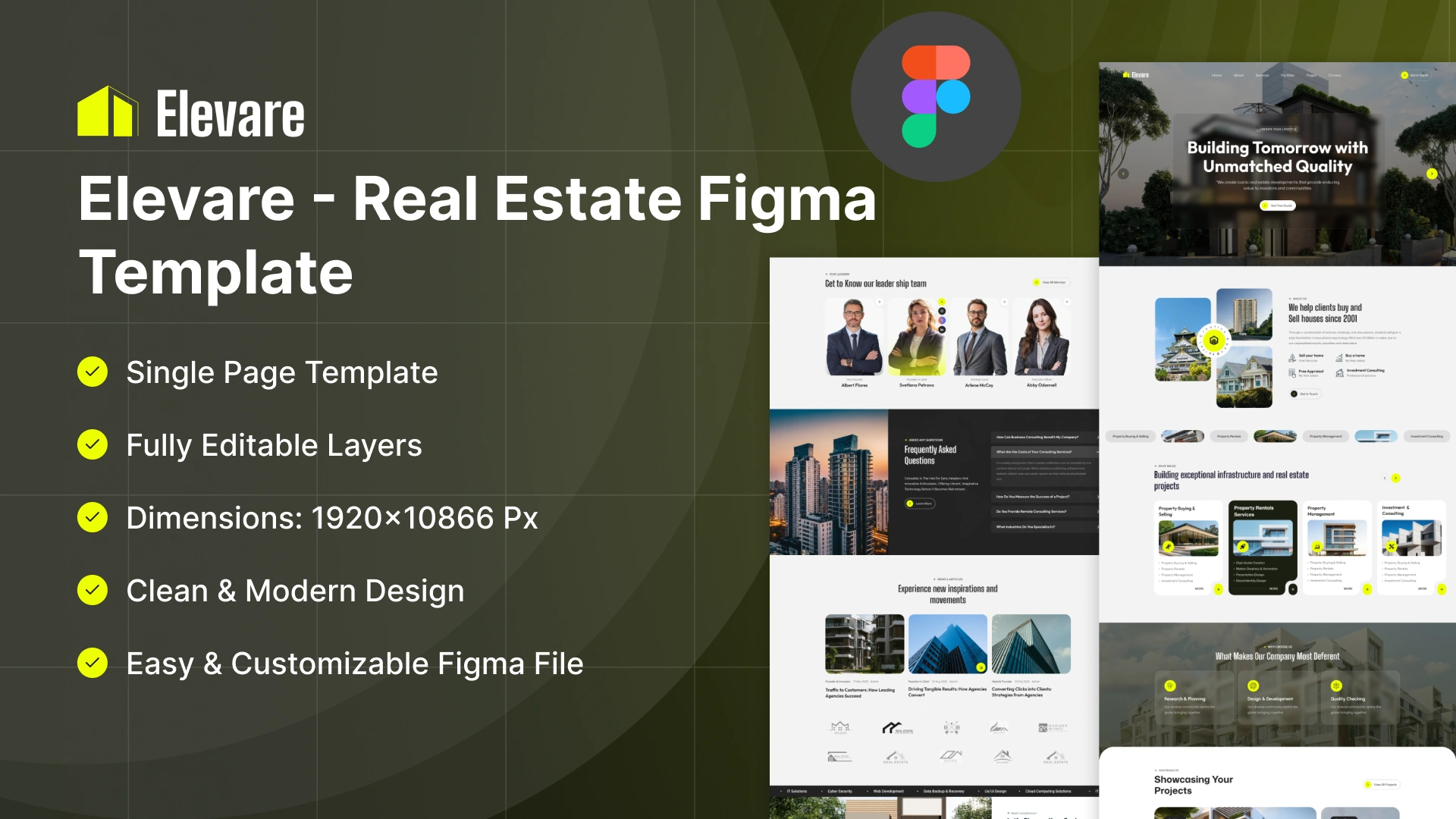 Elevare - Real Estate & Property Marketing Figma Template