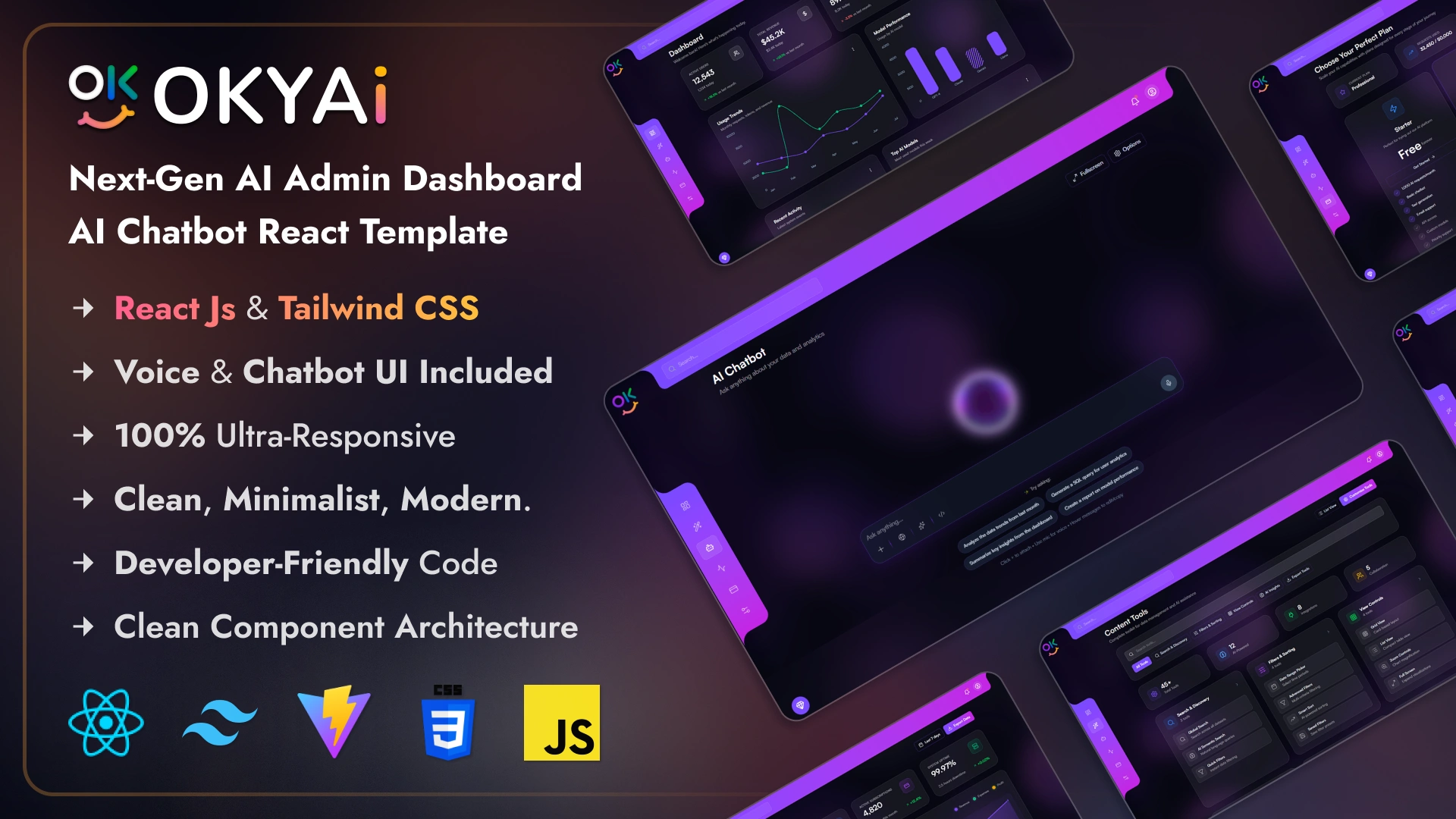 OkyAi - Advanced AI Dashboard and Ai Chatbot React Template