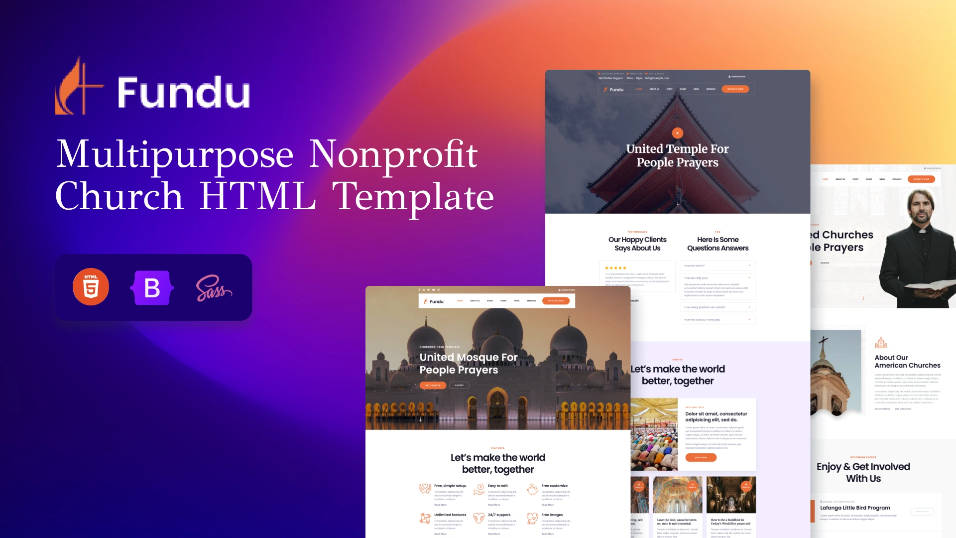Fundu - Multipurpose Nonprofit Church HTML Template