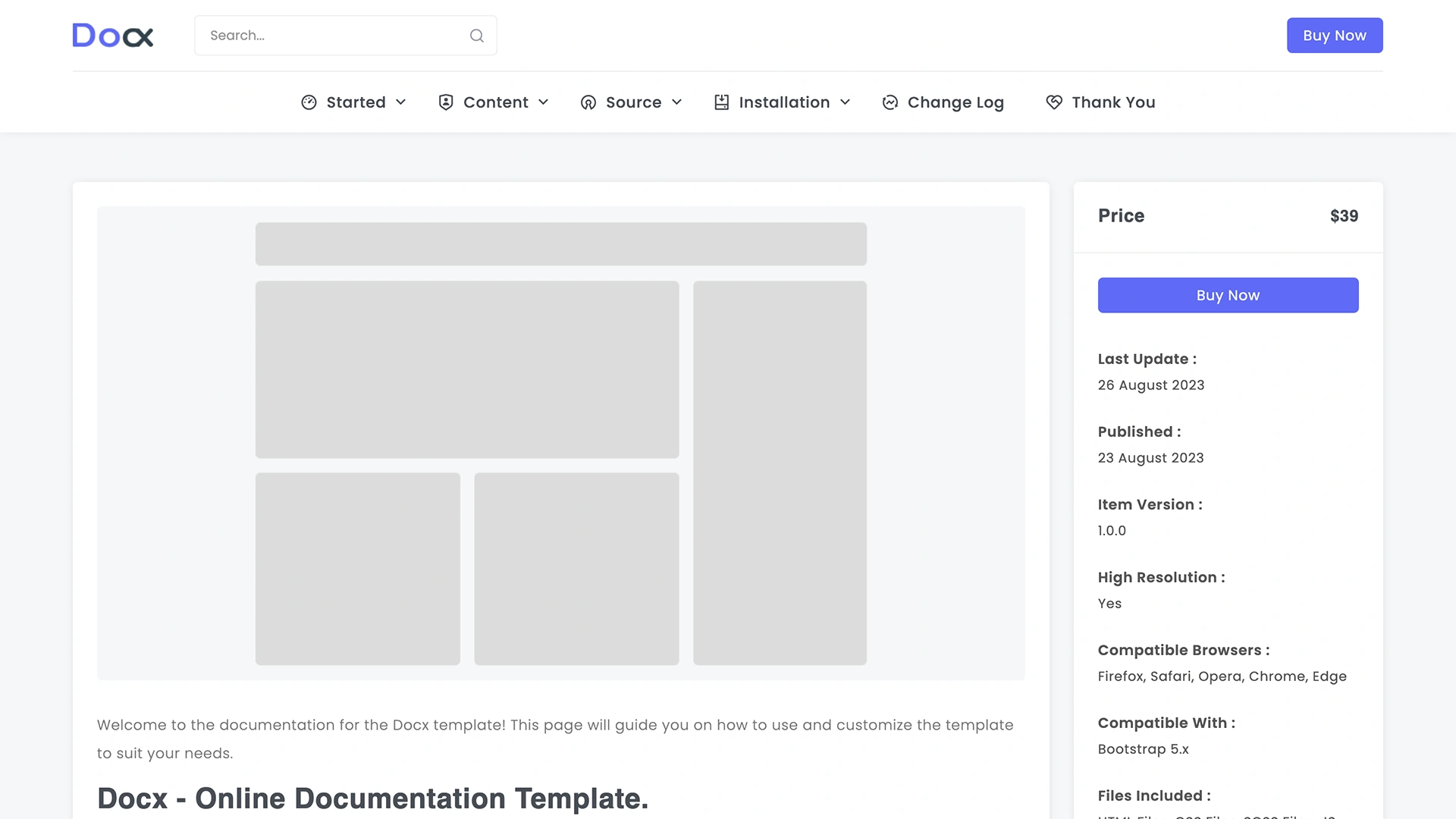 Docx - Online Documentation HTML Template - Wrapmarket