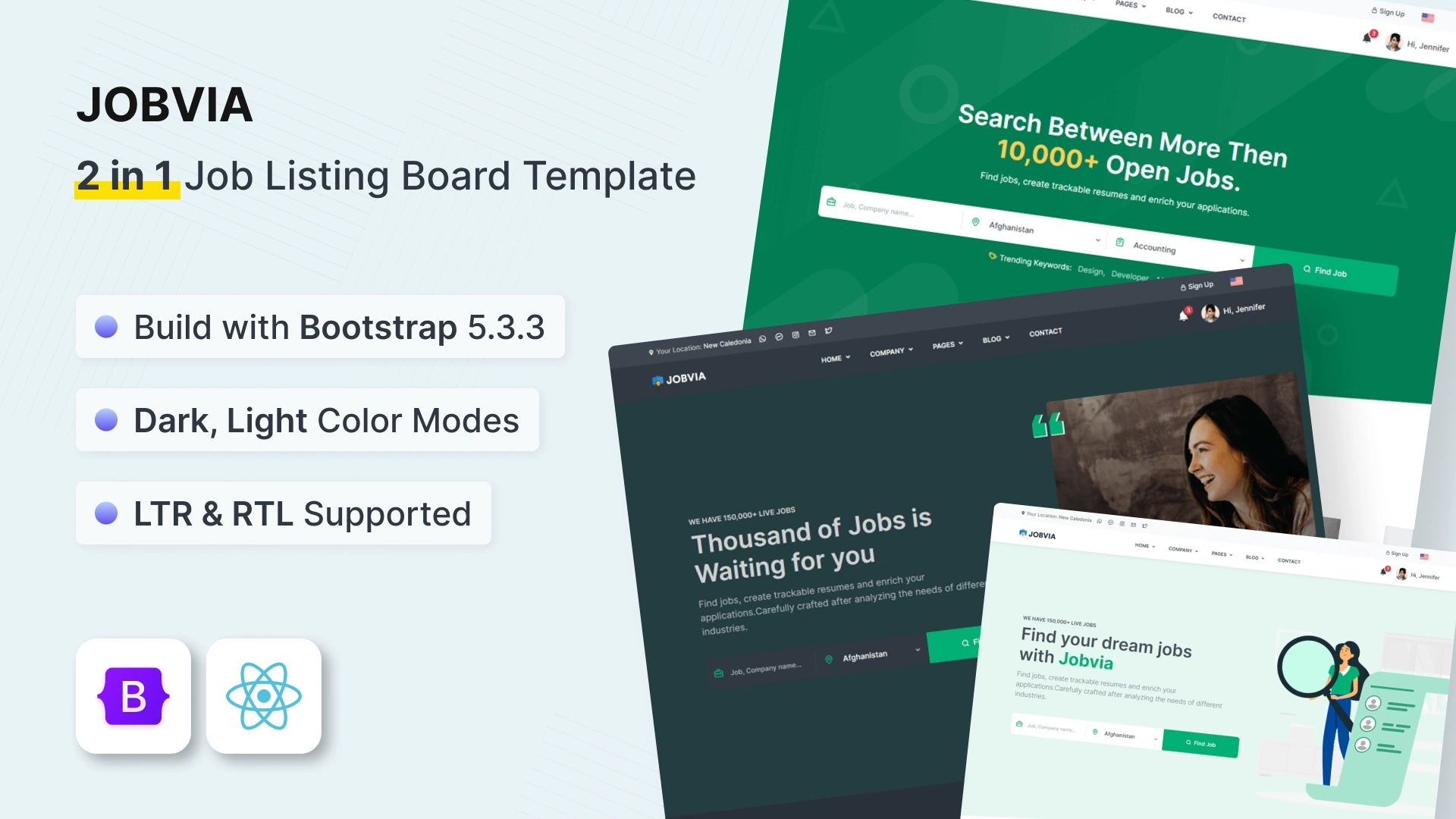 Jobvia - 2 in 1 Job Listing & Job Board Template