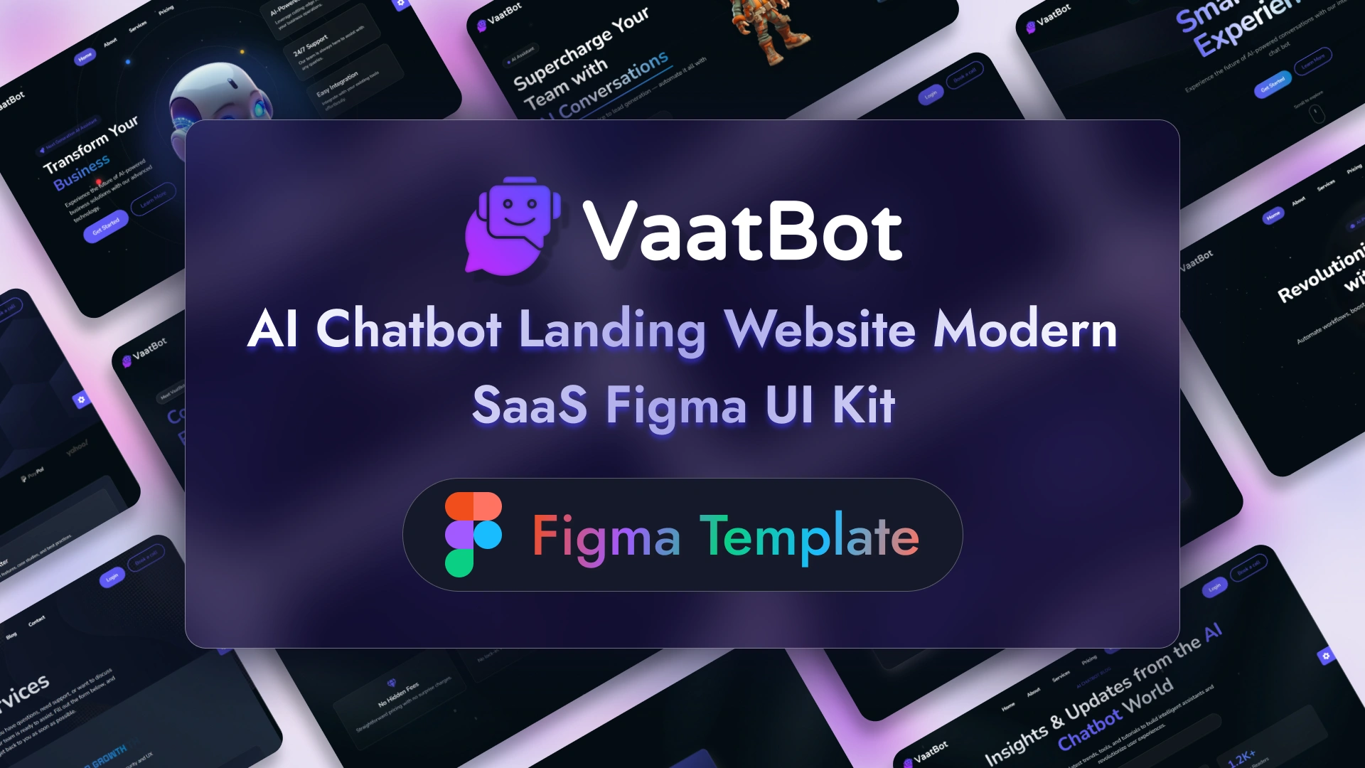 Vaatbot - Modern AI and Tech Startup Landing Page Figma UI Kit