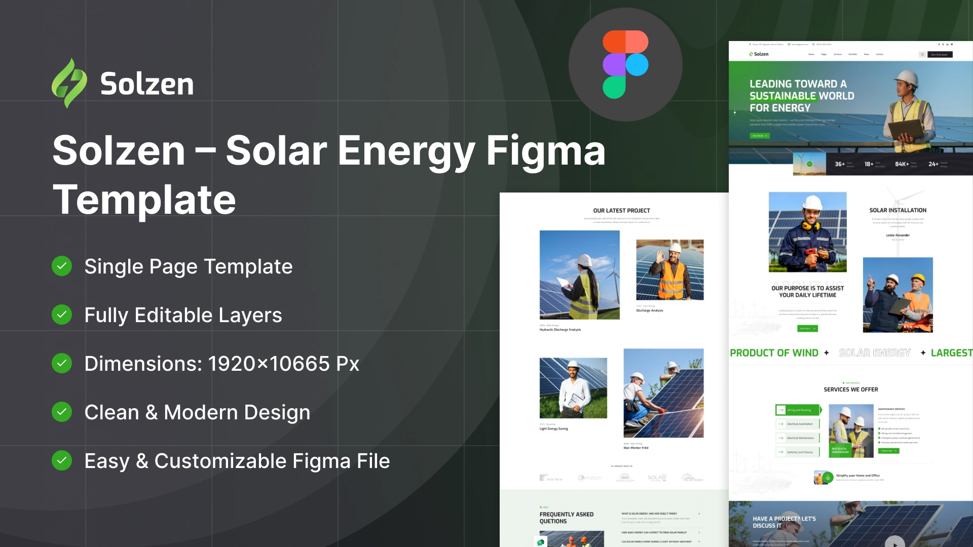 Solzen - Solar Energy & Power Systems Figma Template