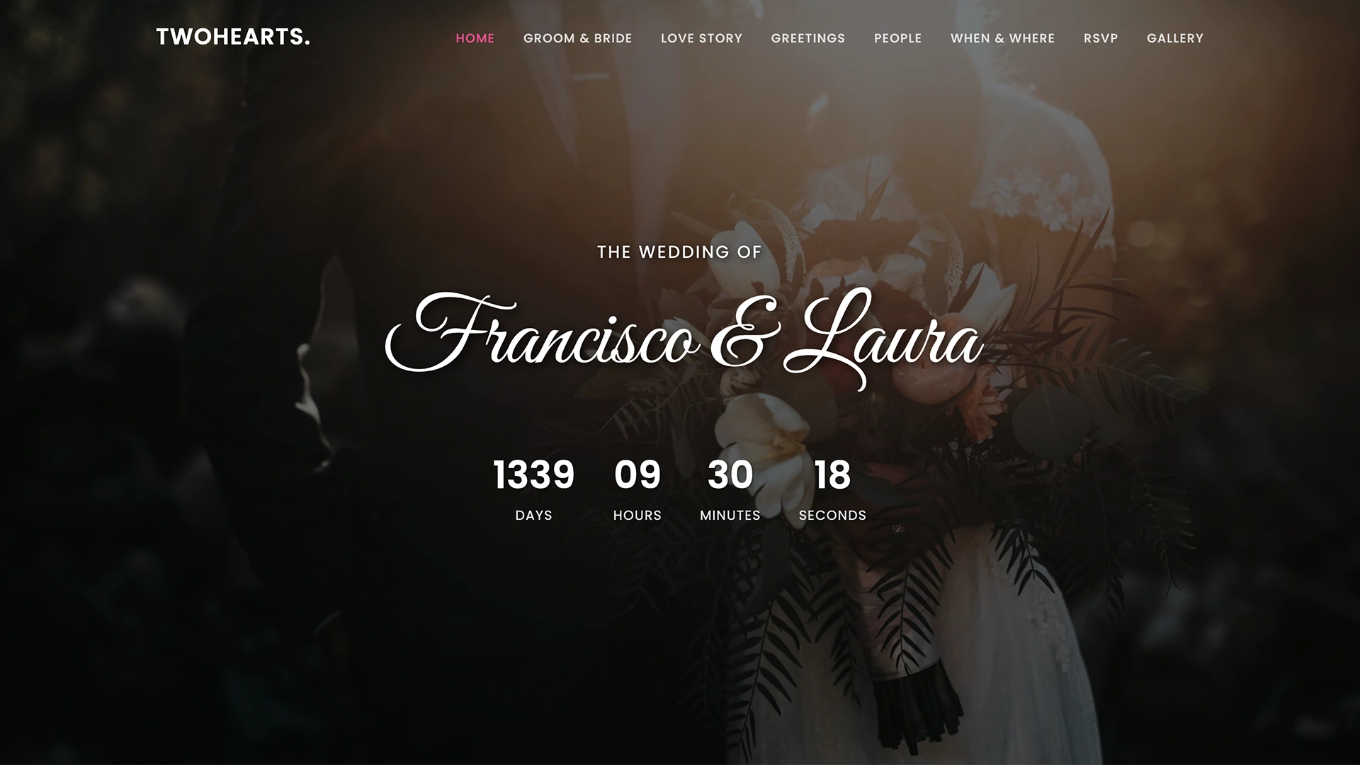 TwoHearts - Wedding RSVP HTML Template with Countdown Timer and Photo Gallery