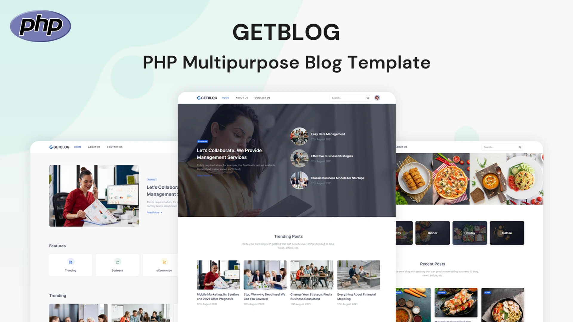 Getblog - PHP Multipurpose & Minimal Blog Template