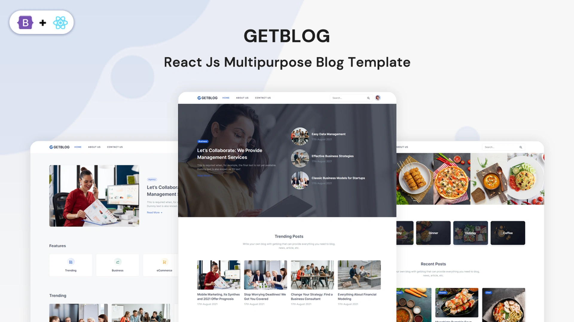Getblog - React 18 Multipurpose & Minimal Blog Template - Wrapmarket