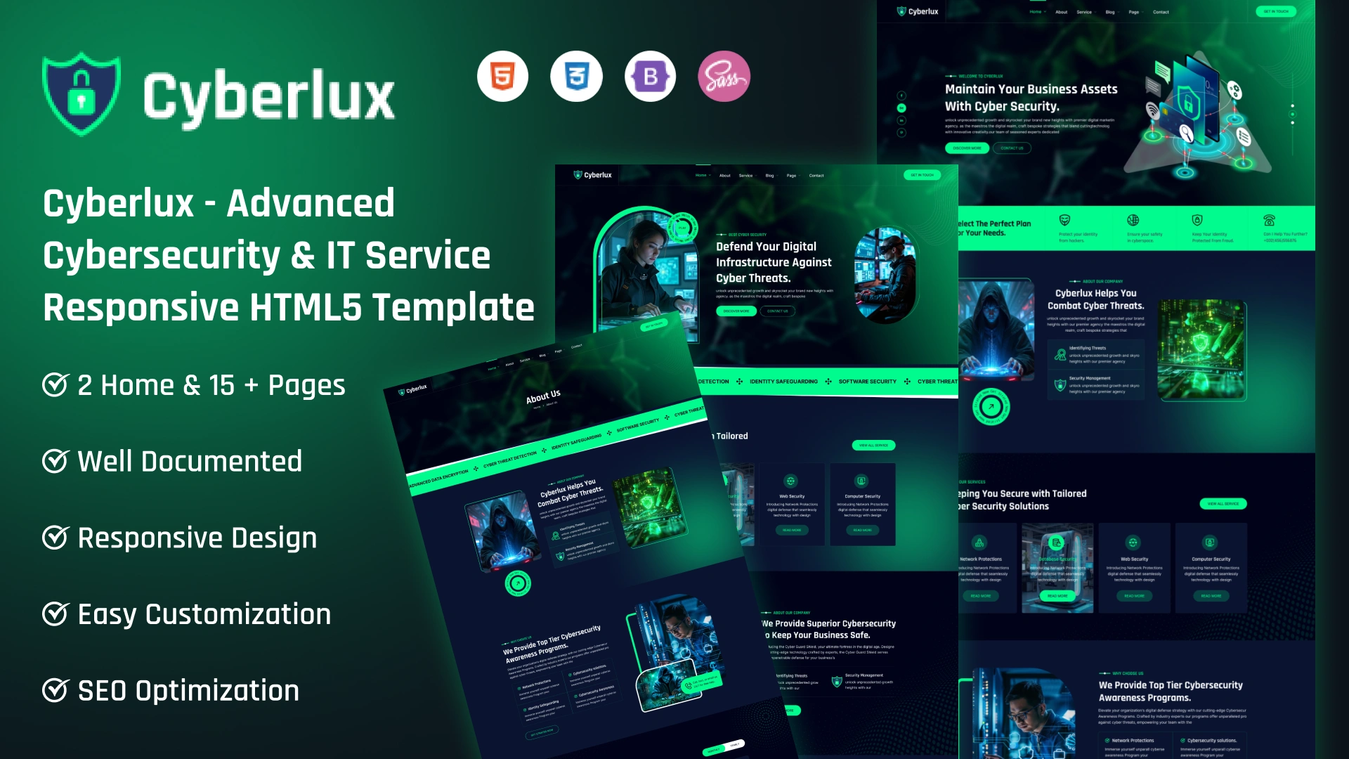 Cyberlux - Advanced Cybersecurity & IT Service Responsive HTML5 Template