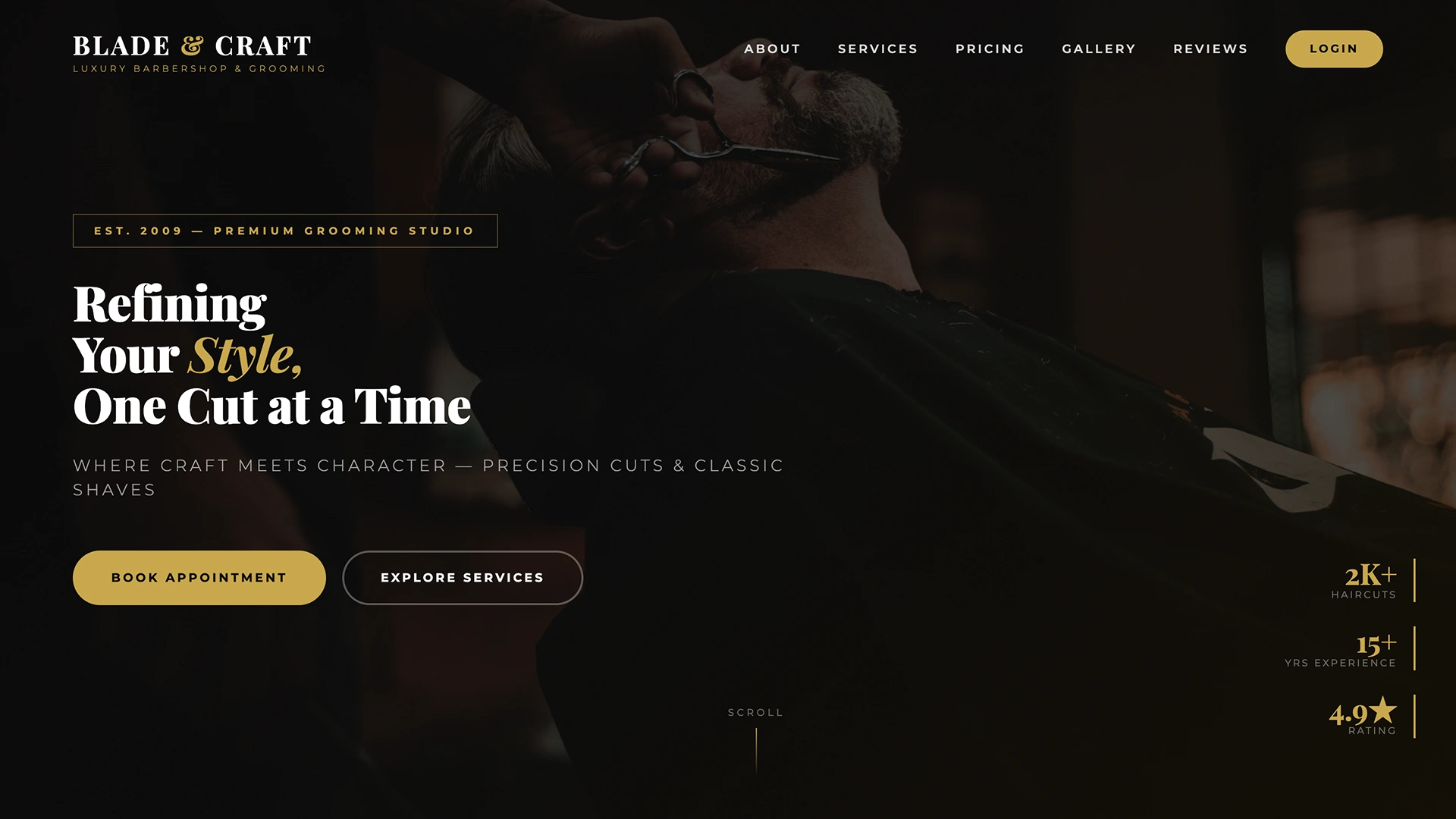 BladeCraft - Premium Barbershop and Grooming Studio HTML Template