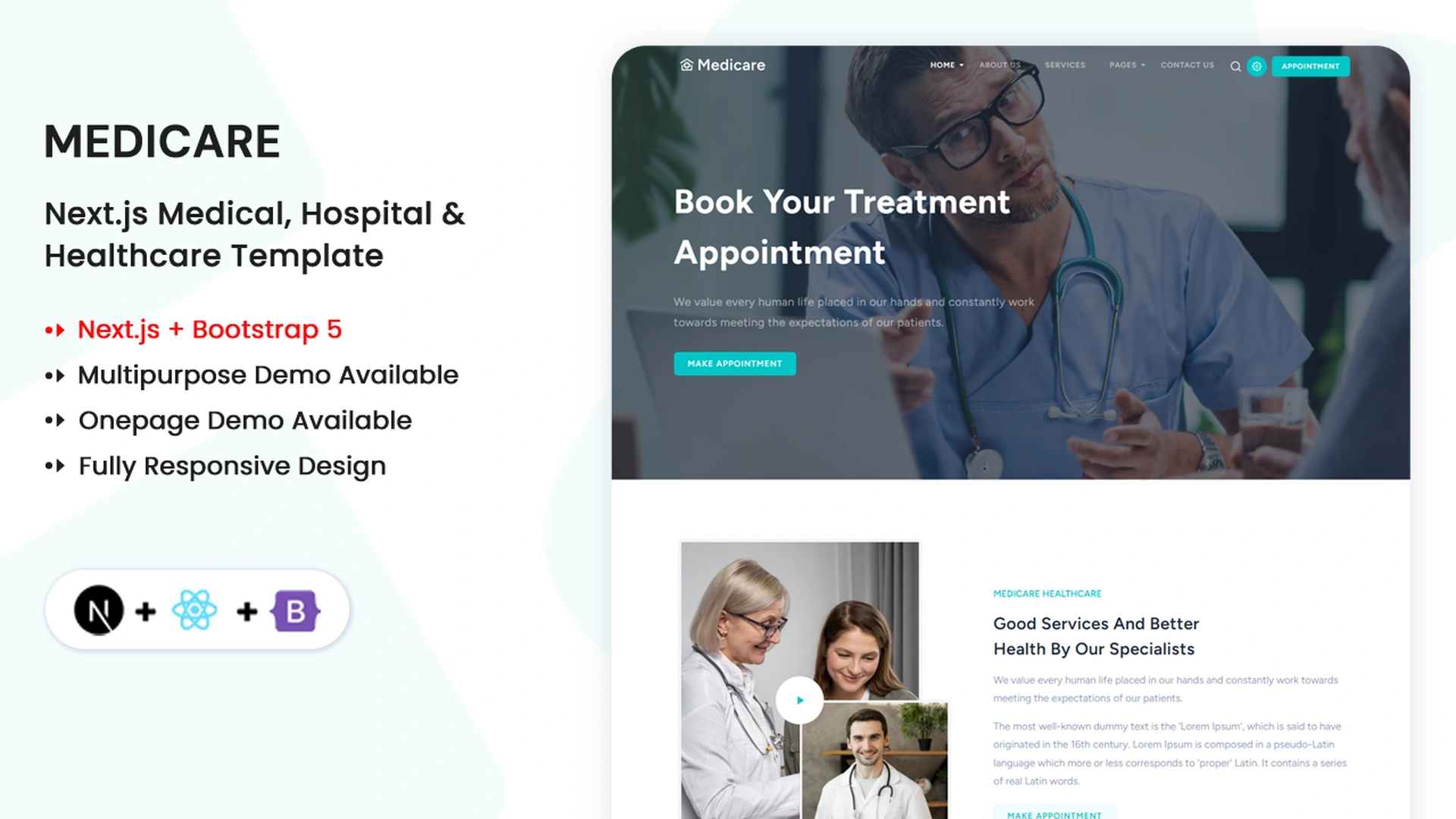 Medicare - Next.js Multipurpose Medical & Hospital Template
