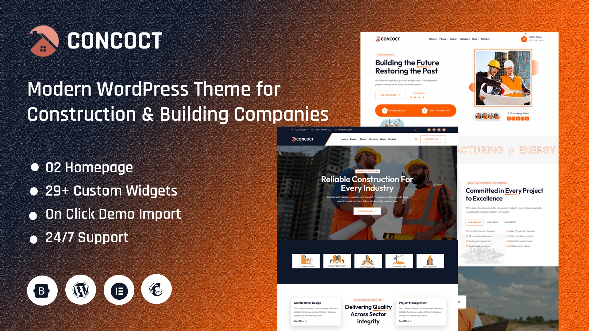 Concoct - Modern WordPress Theme for Construction & Building Companies