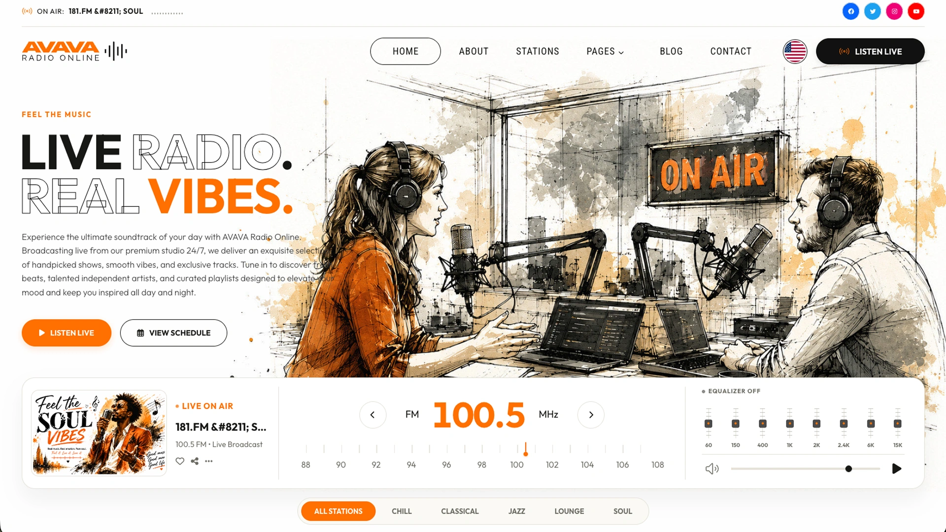 Avava Studio - WordPress Block Theme for Online Radio Stations
