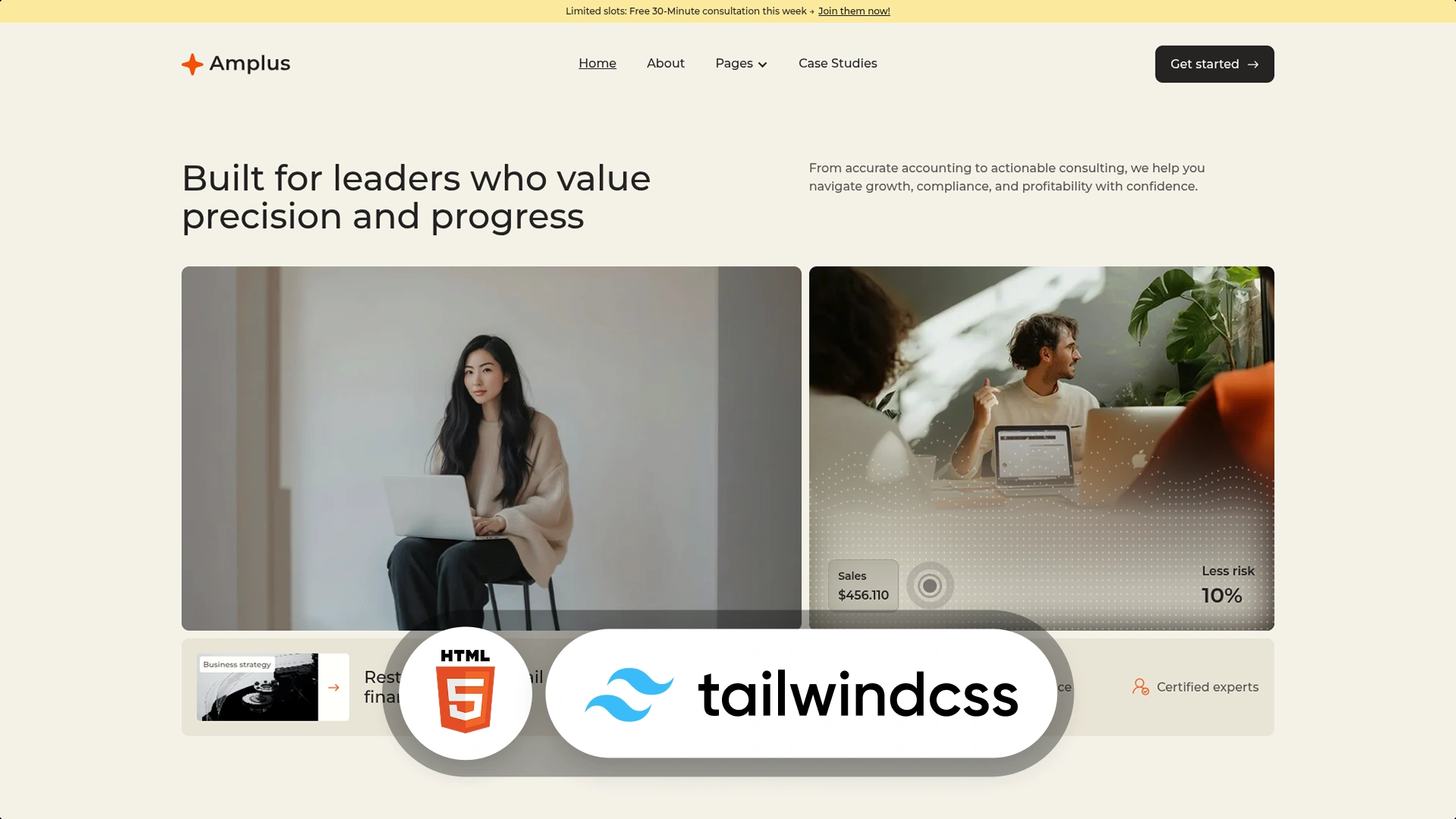 Amplus - Finance, Advisors & Fintech Service Tailwind CSS 4 Template