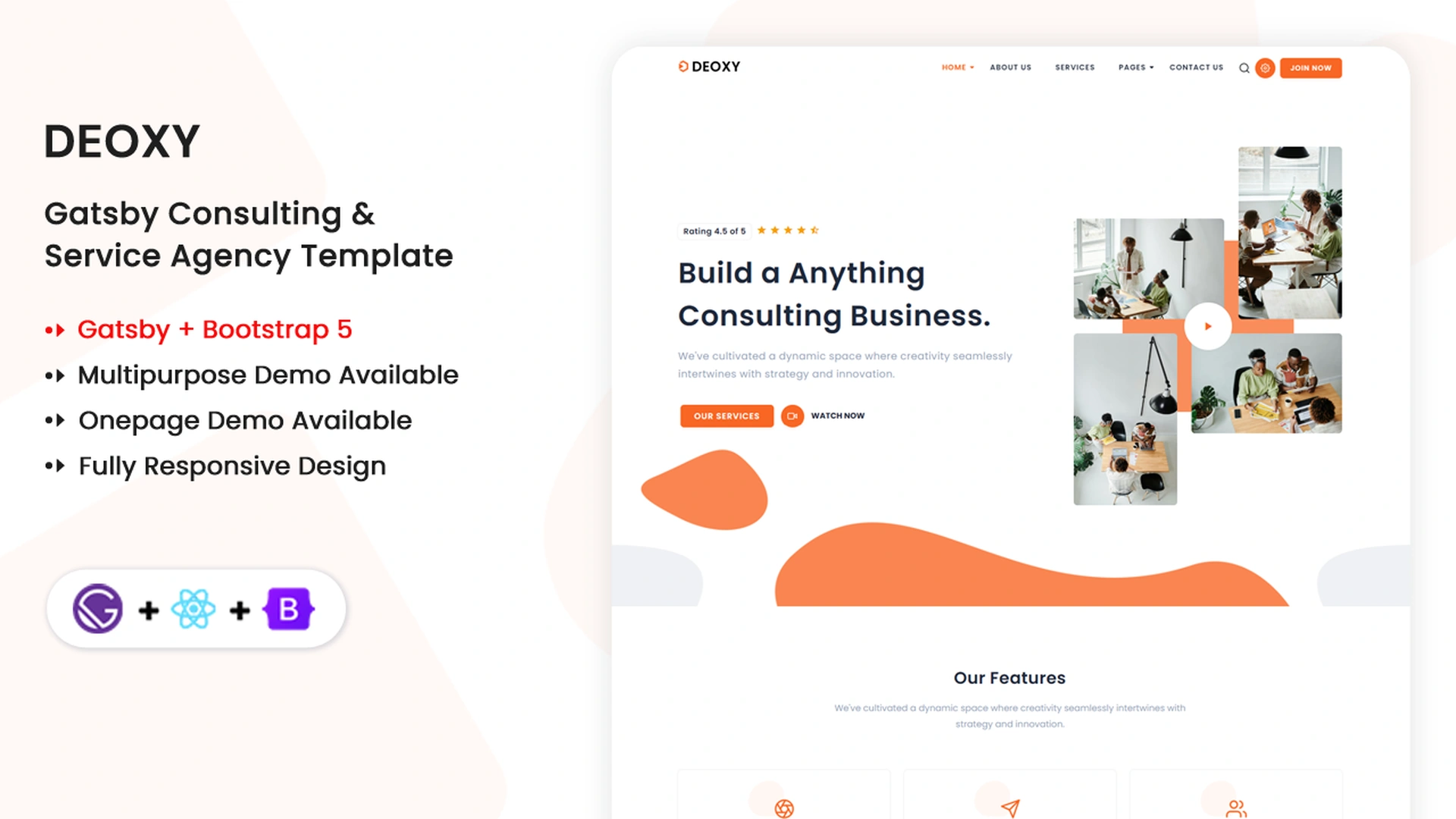 Deoxy - Gatsby Multipurpose Consulting & Service Agency Template