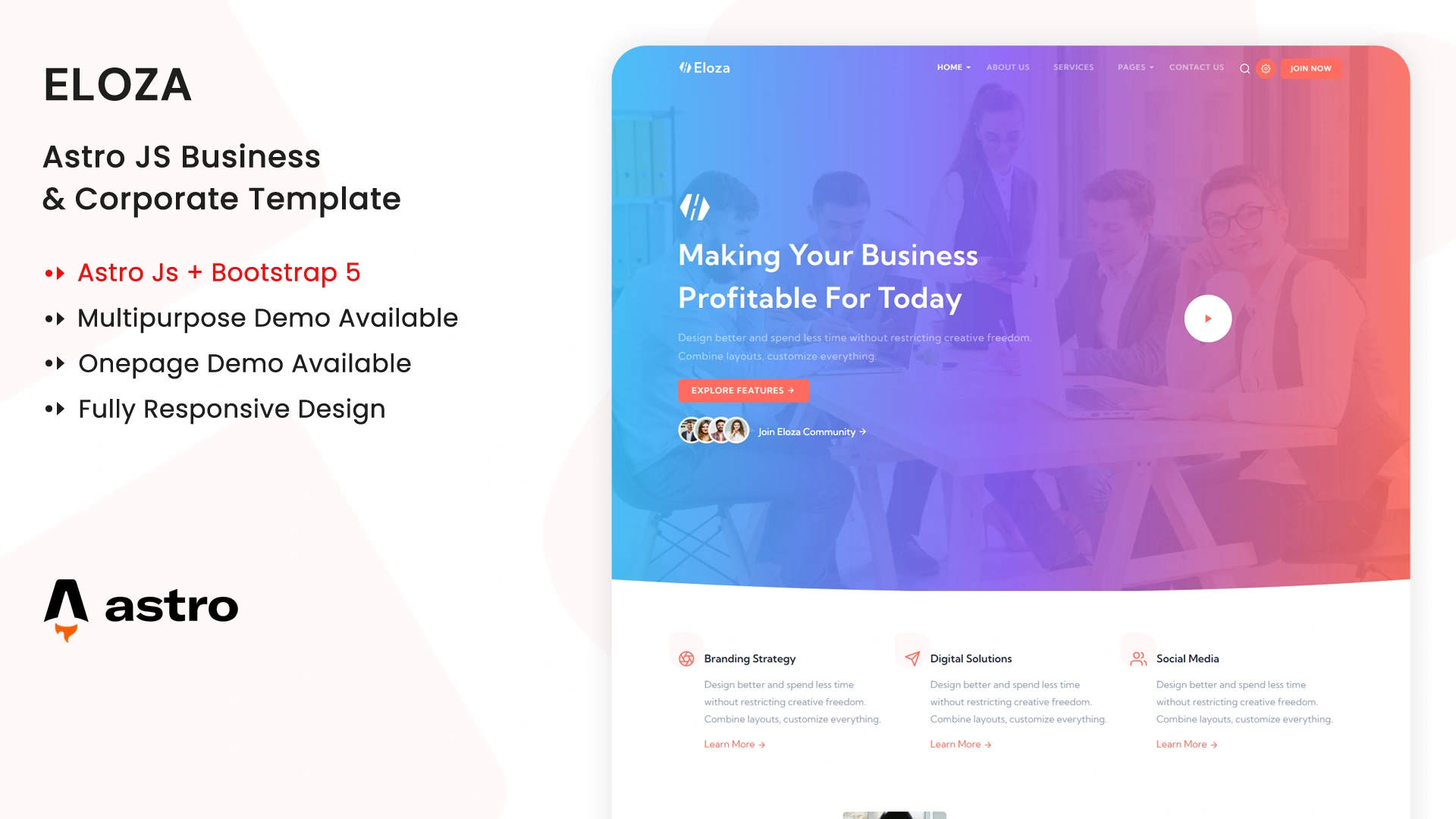 Eloza - Astro Multipurpose Business & Corporate Template
