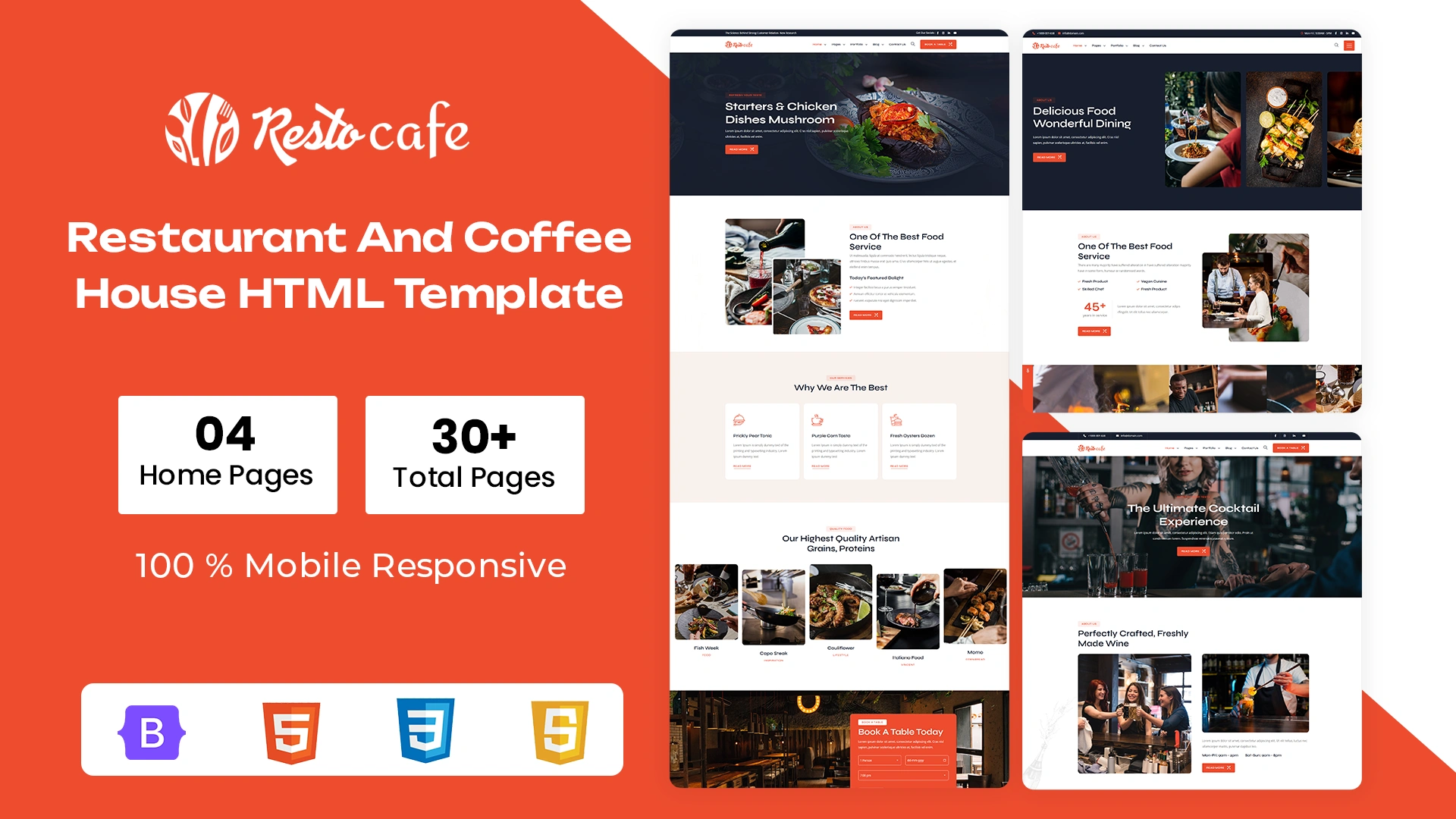 Restocafe - Restaurant And Coffee House HTML Template