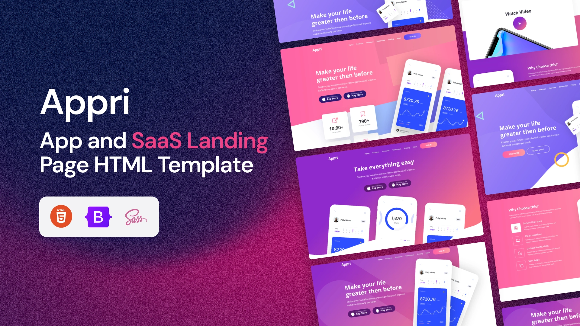 Appri - App and SaaS Landing Page HTML Template