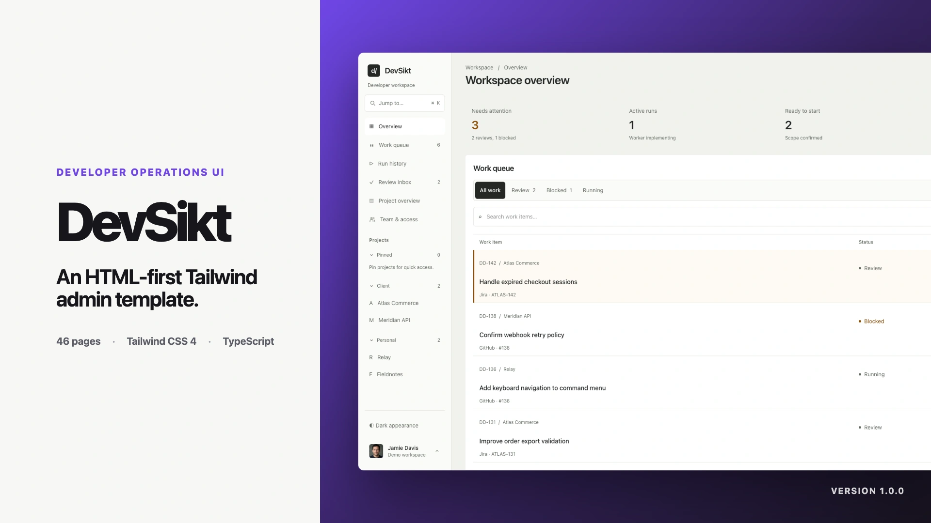 DevSikt - Tailwind Developer Admin Template