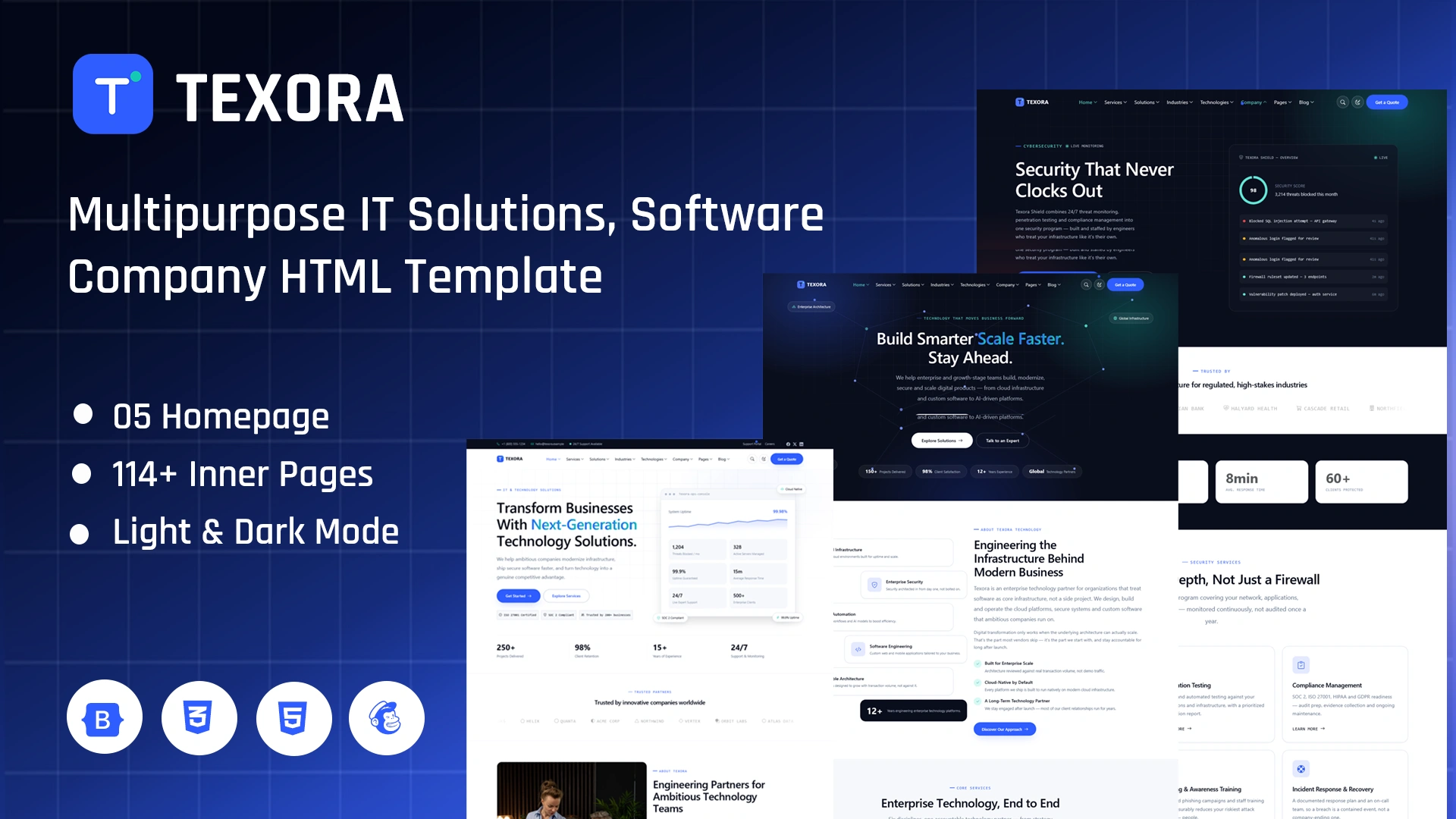 Texora - Multipage IT Solutions, Software Company & Cybersecurity HTML Template