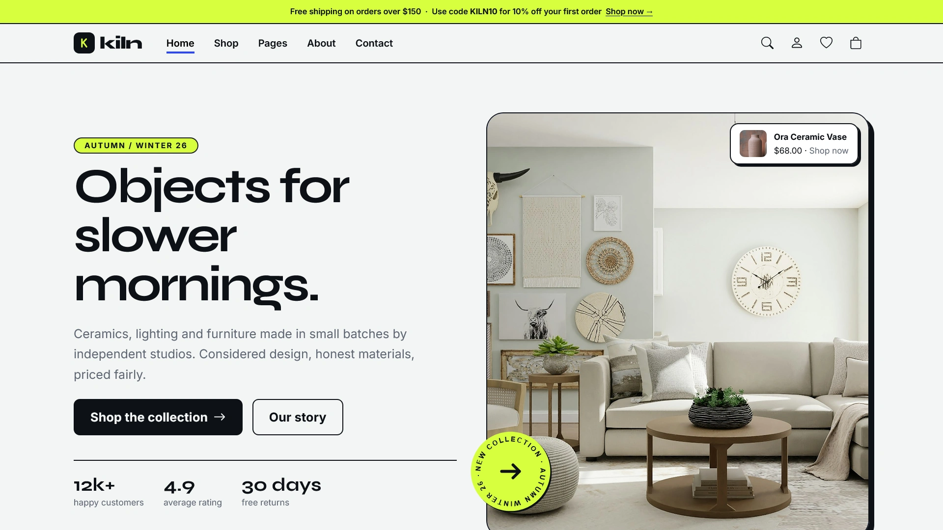 Kiln - Modern Homeware & Furniture eCommerce HTML Template