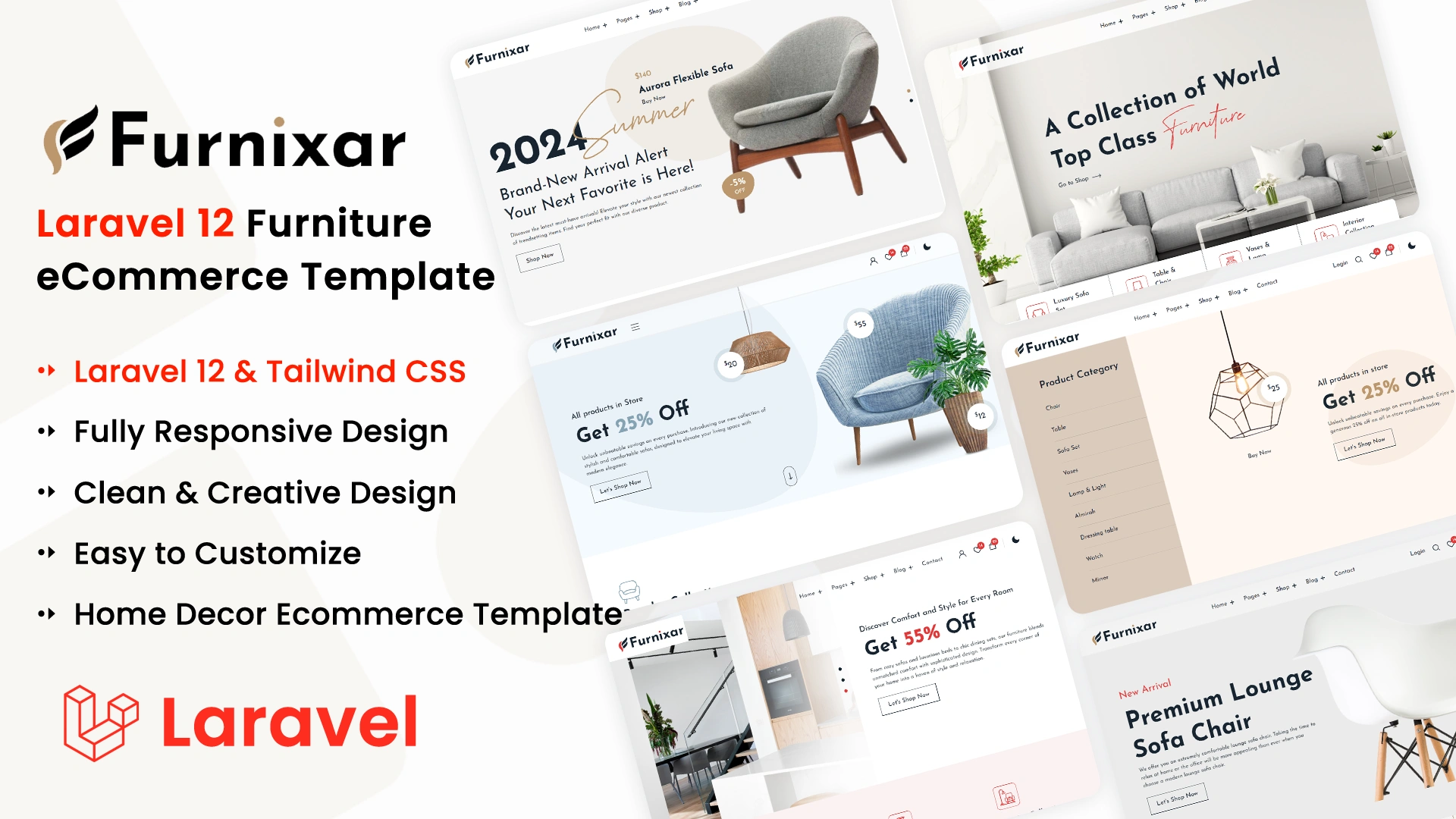 Furnixar - Laravel 12 Furniture & Home Decor eCommerce Template