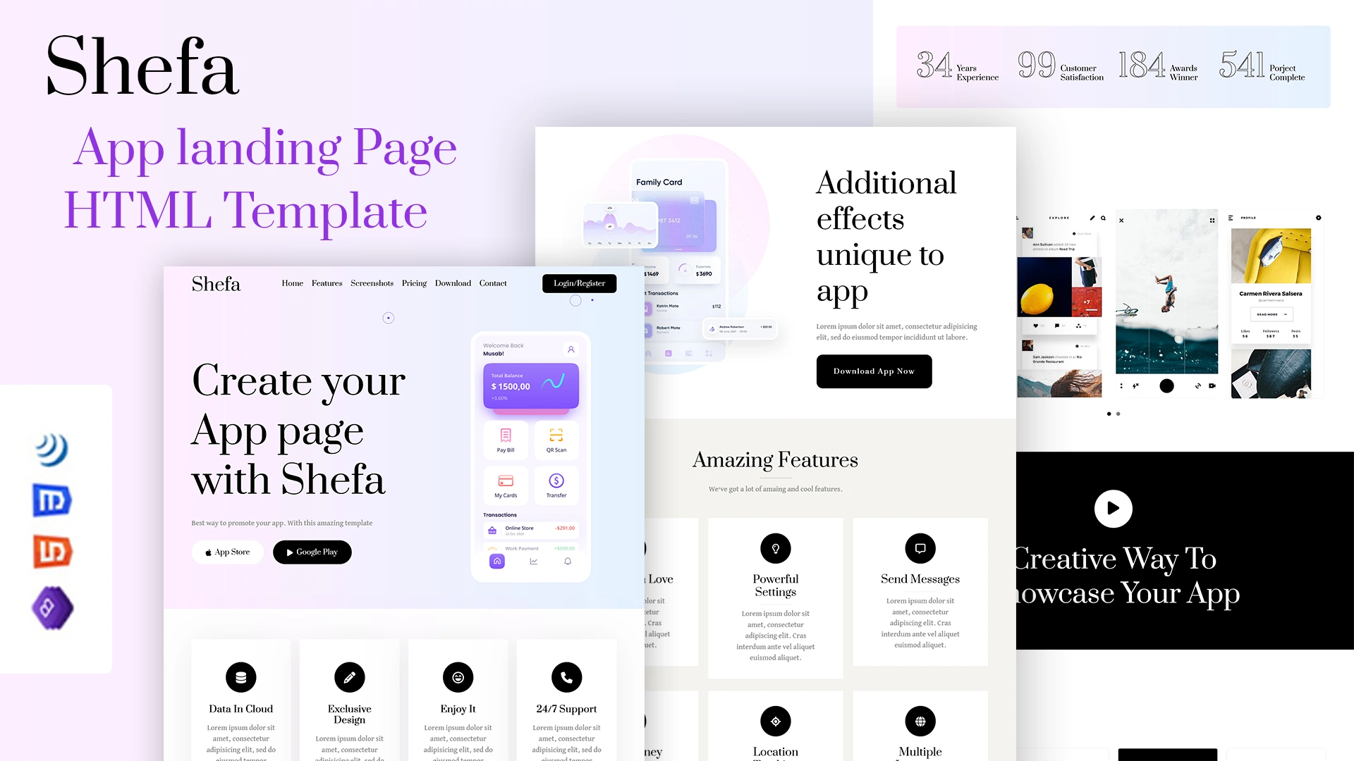 Shefa - App Landing Page HTML Template