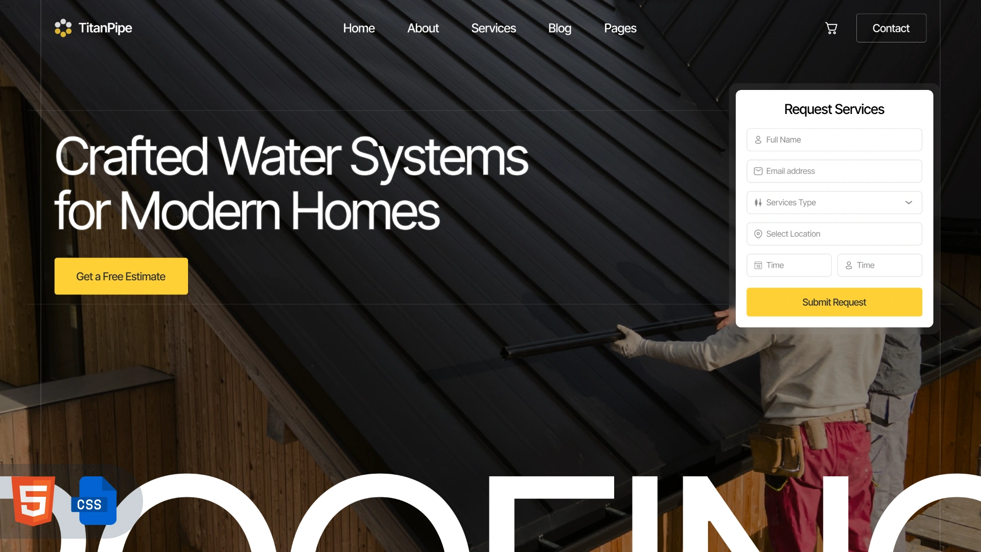 TitanPipe - Roofing & Construction Services HTML Template