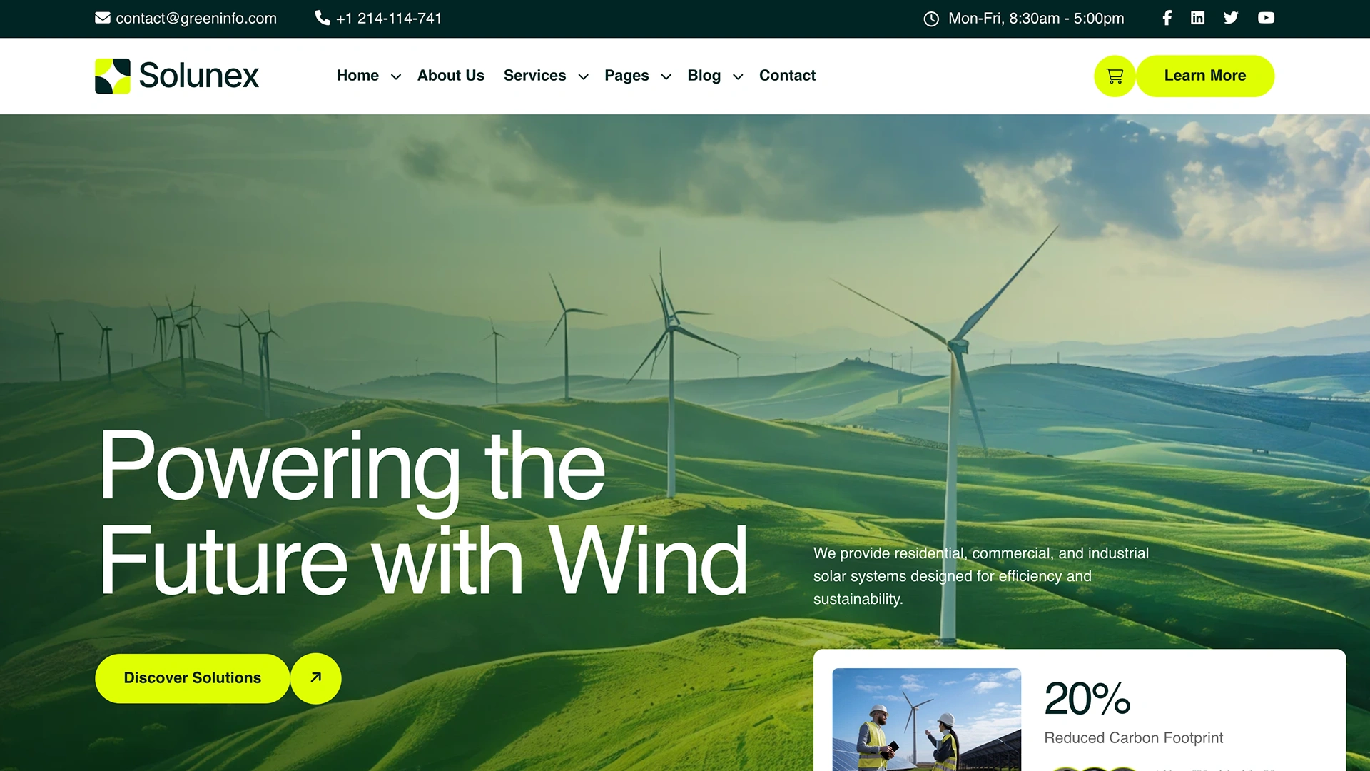 Solunex - Solar & Renewable Energy HTML Template