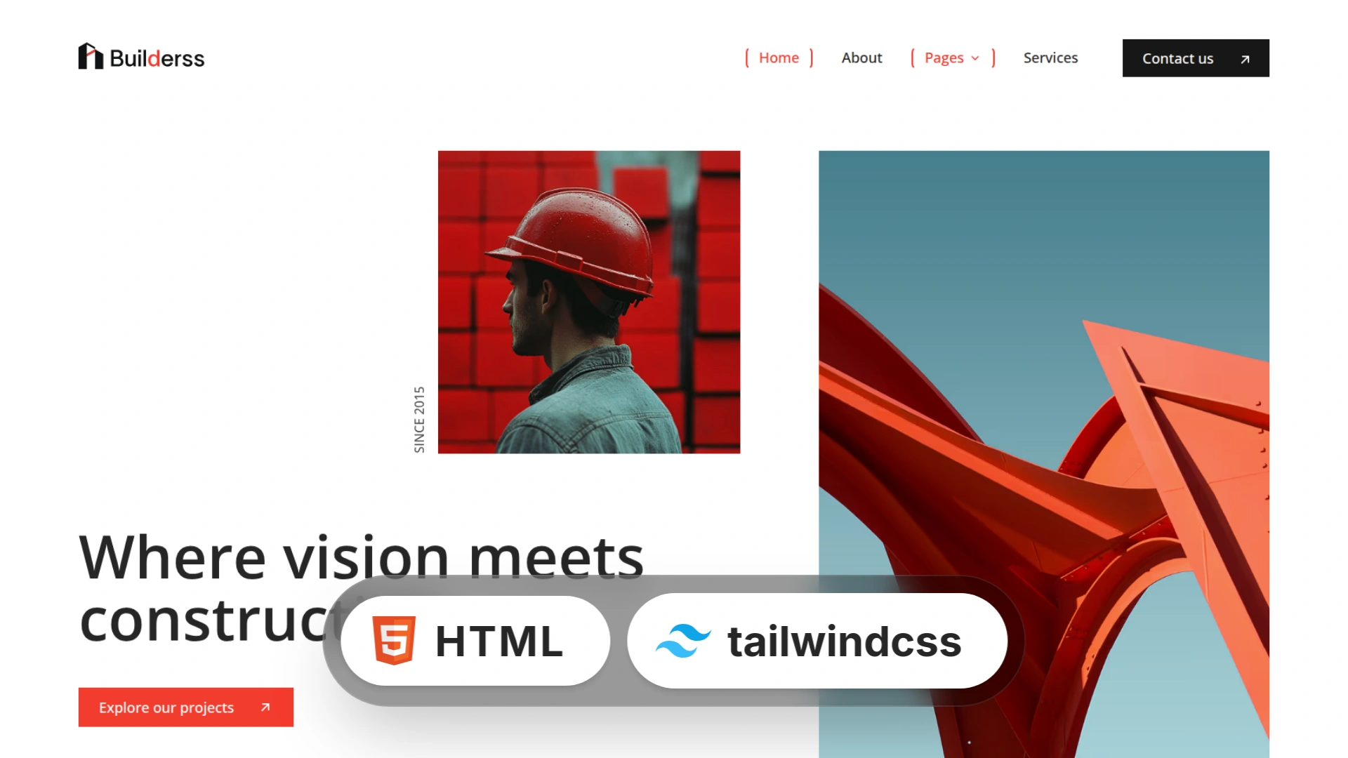 Builderss - Professional Construction Tailwind CSS 4 Template