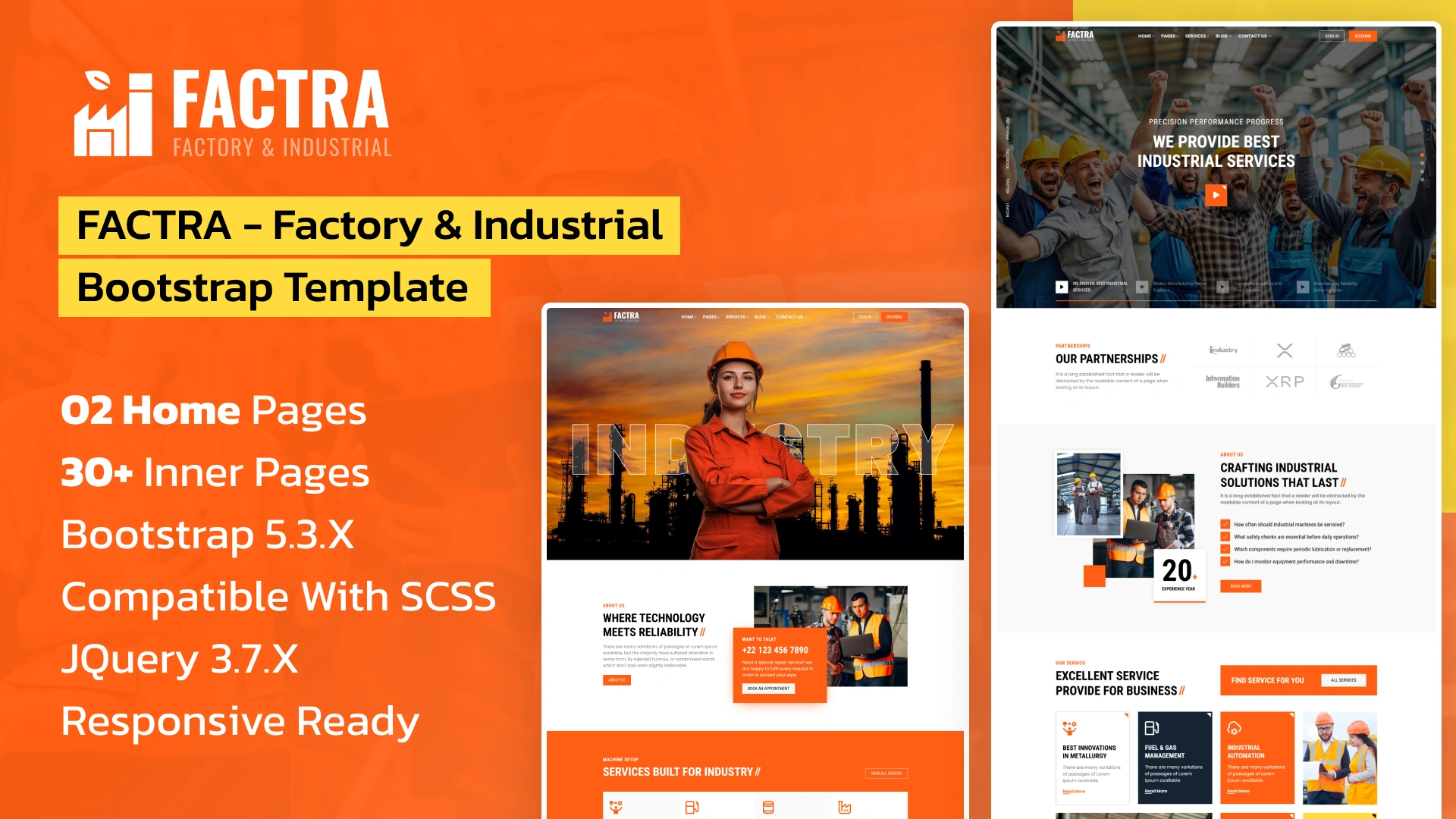 FACTRA - Factory & Industrial Bootstrap Template