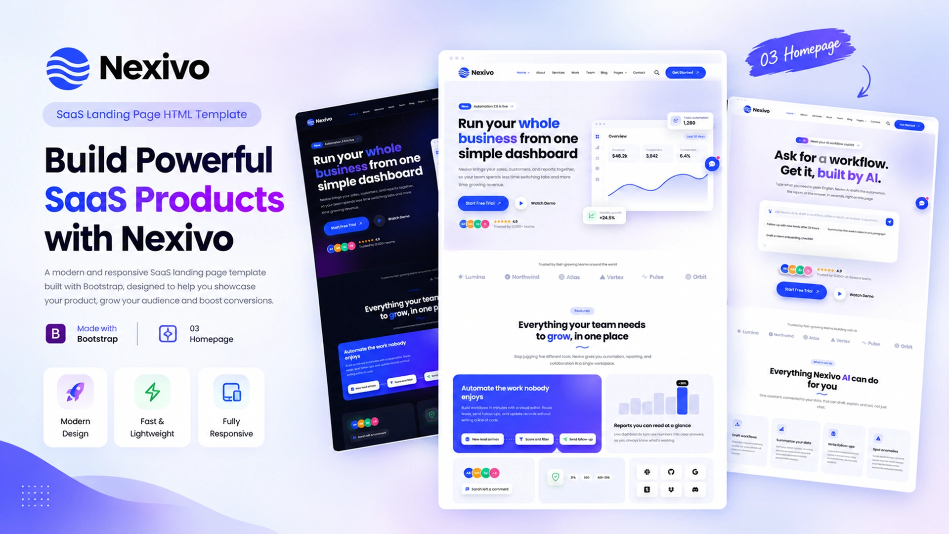 Nexivo - SaaS & Software Landing Page HTML Template