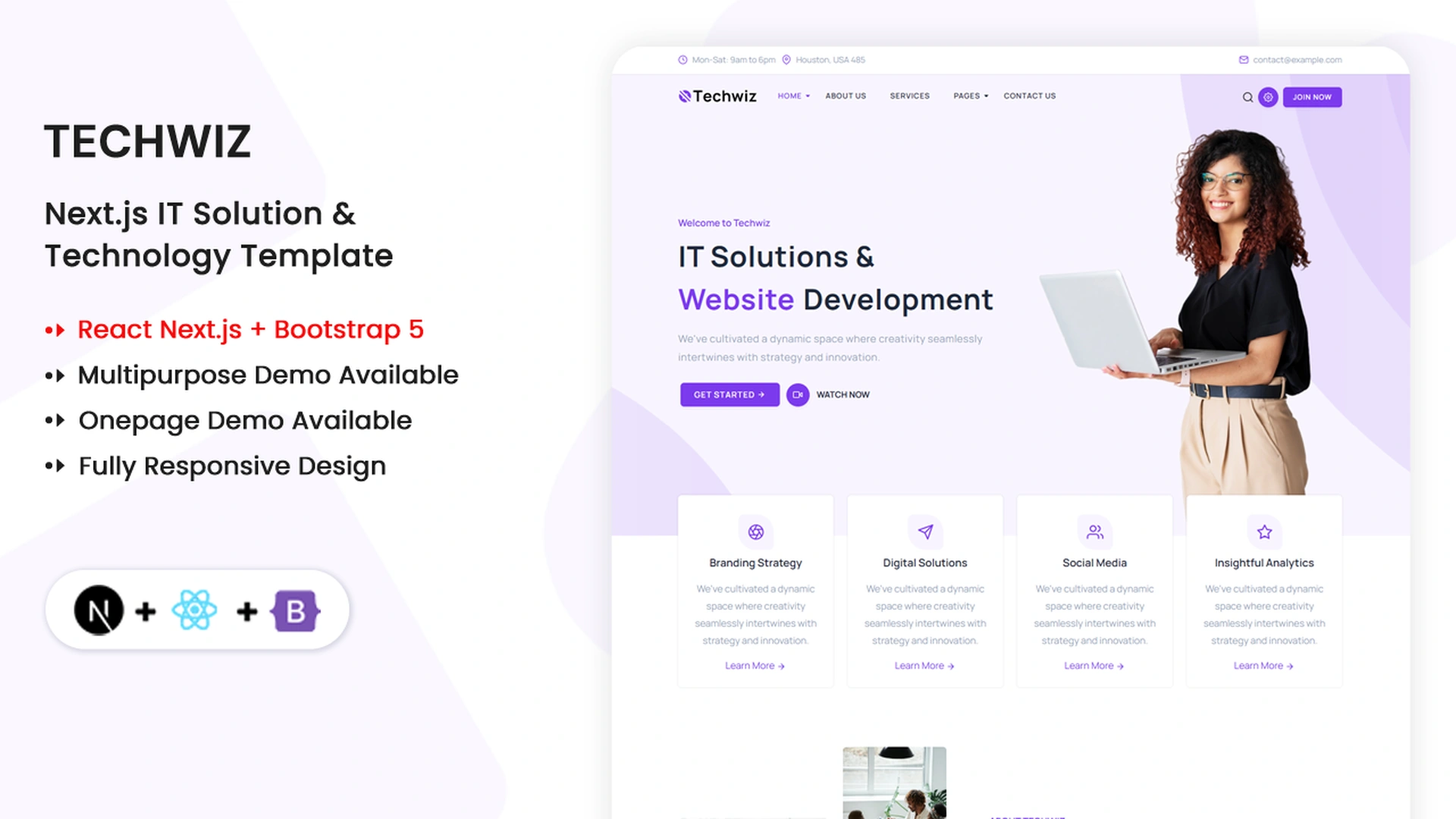 Techwiz - Next.js Multipurpose IT Solution & Technology Landing Template
