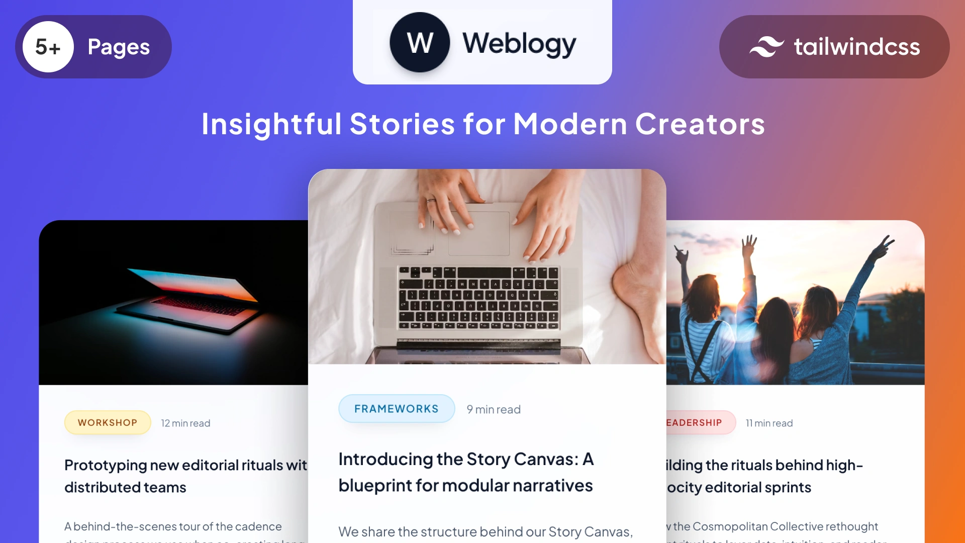 Weblogy - Modern Blog HTML Tailwind CSS Template